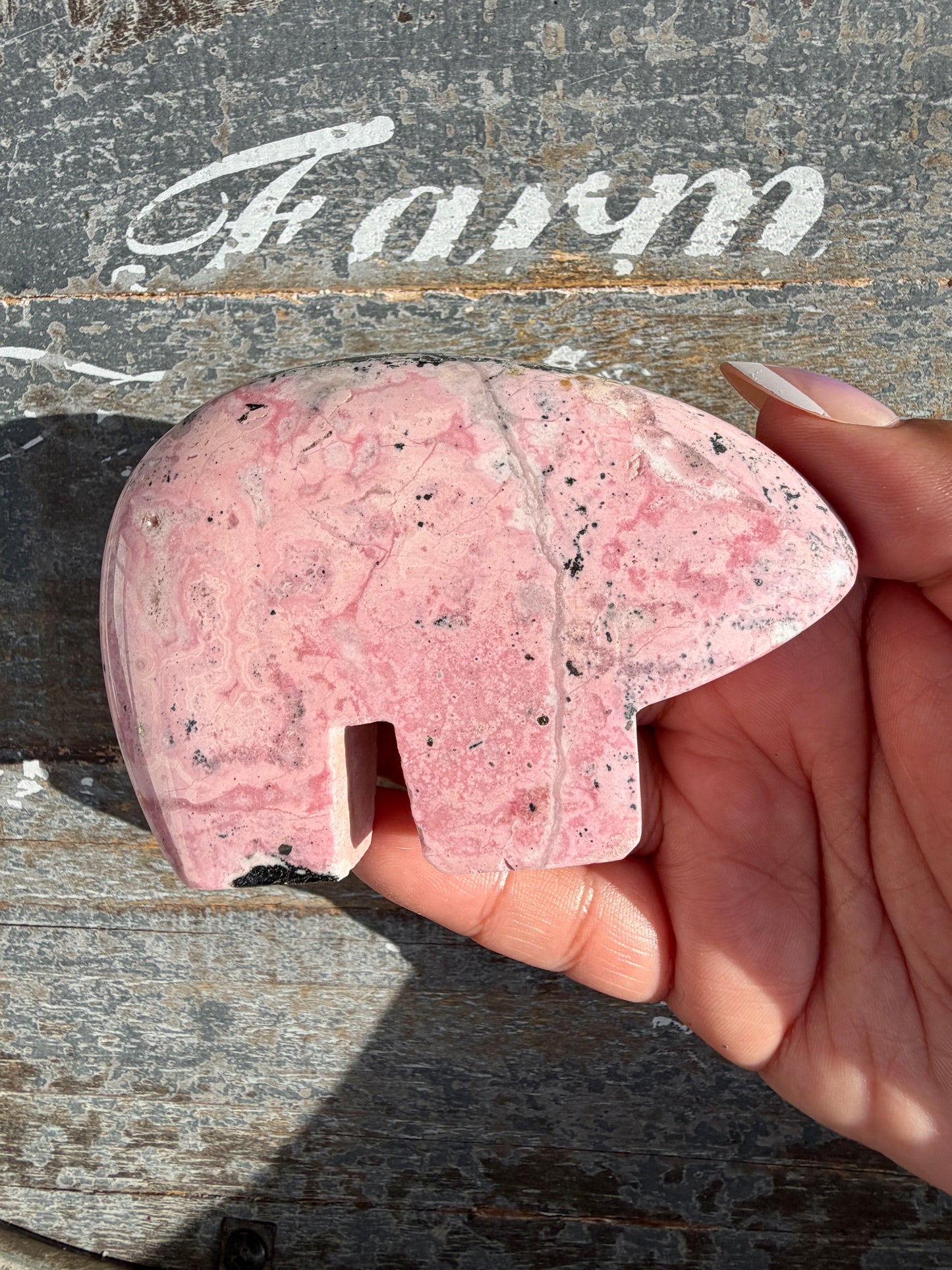 Adorable Pink Rhodonite Bear | Peru | Opt 41