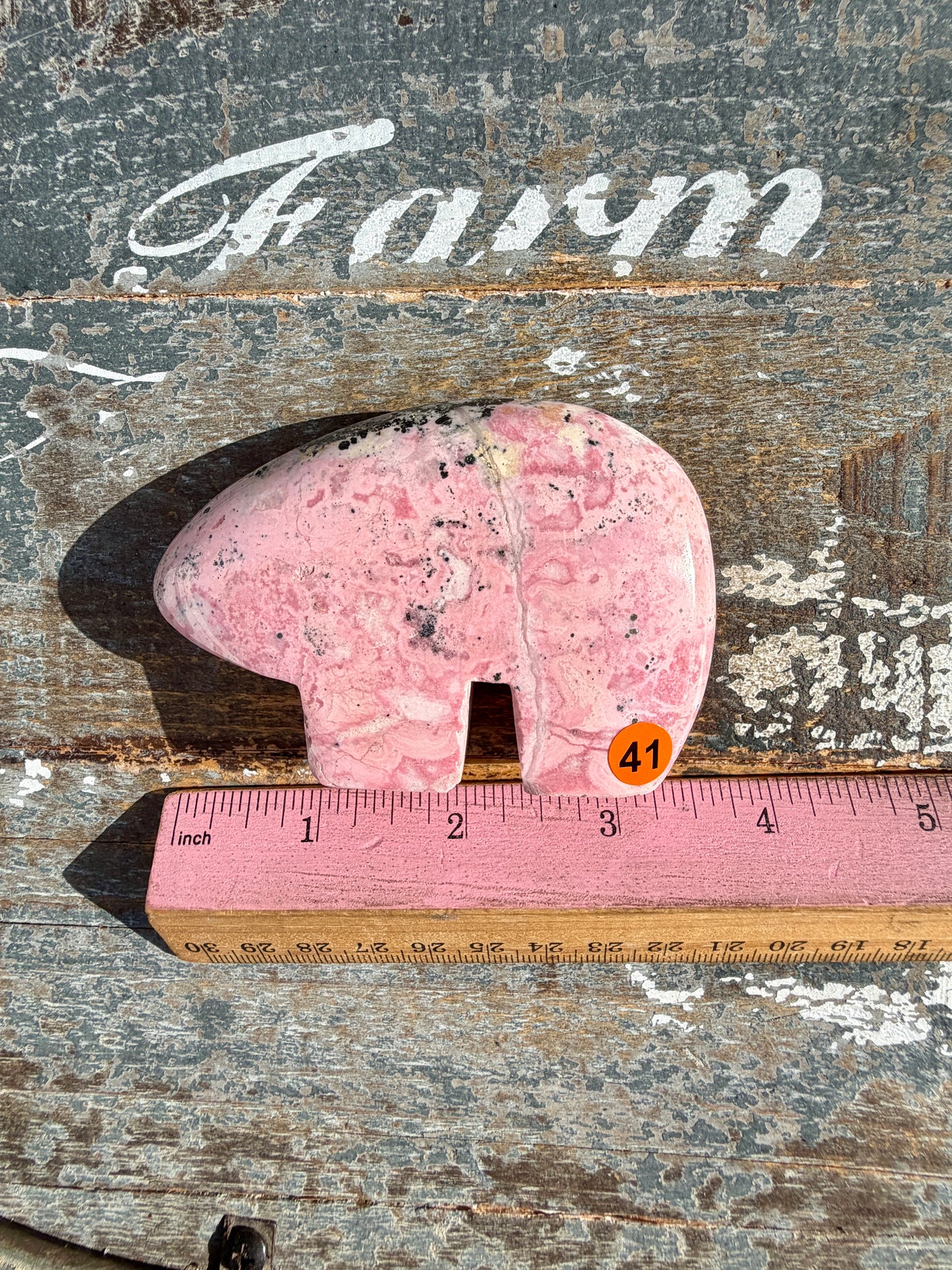 Adorable Pink Rhodonite Bear | Peru | Opt 41