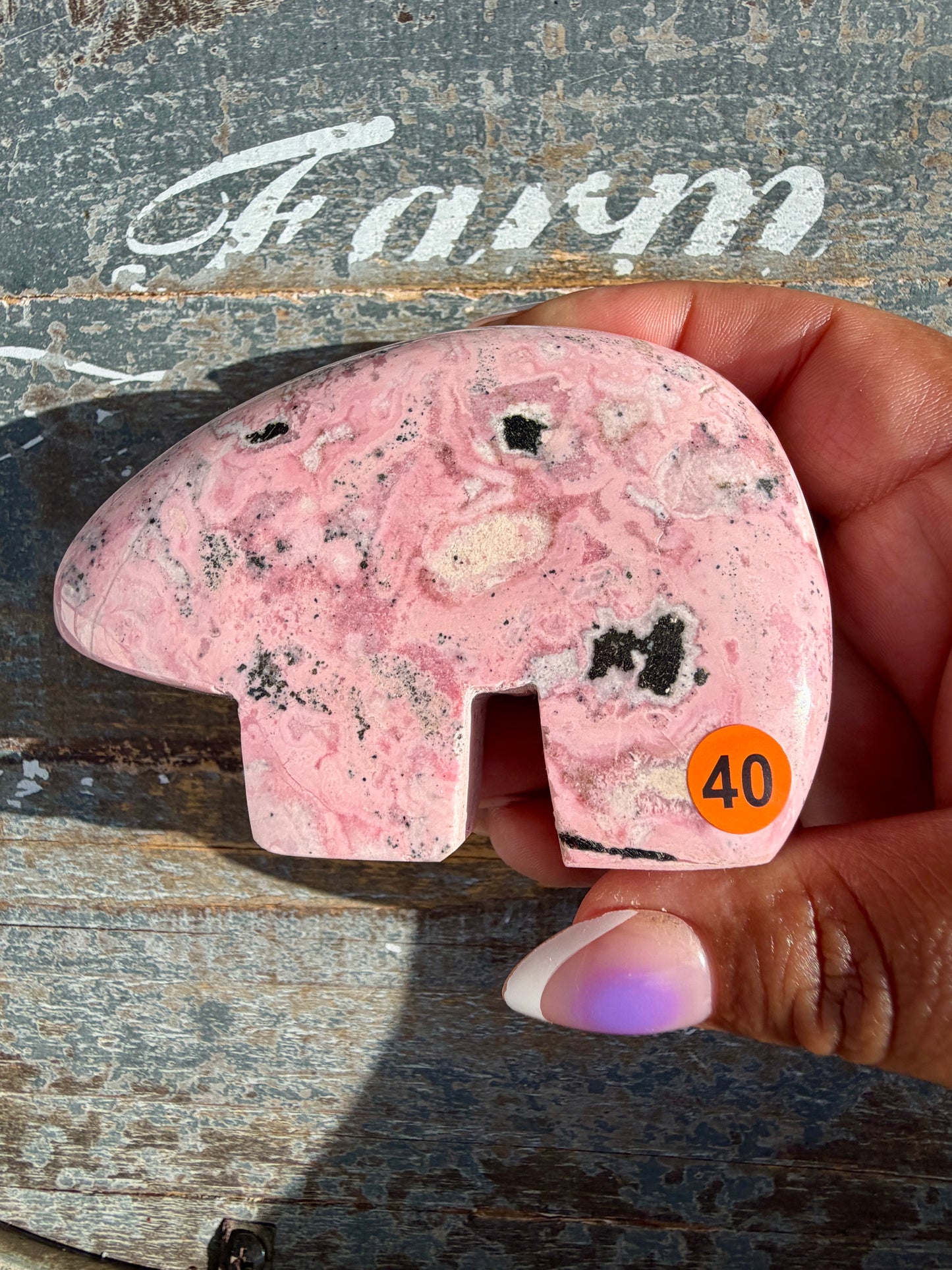 Adorable Pink Rhodonite Bear | Peru | Opt 40