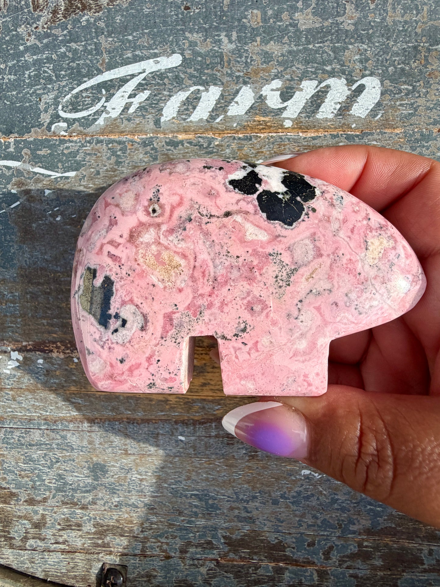 Adorable Pink Rhodonite Bear | Peru | Opt 39