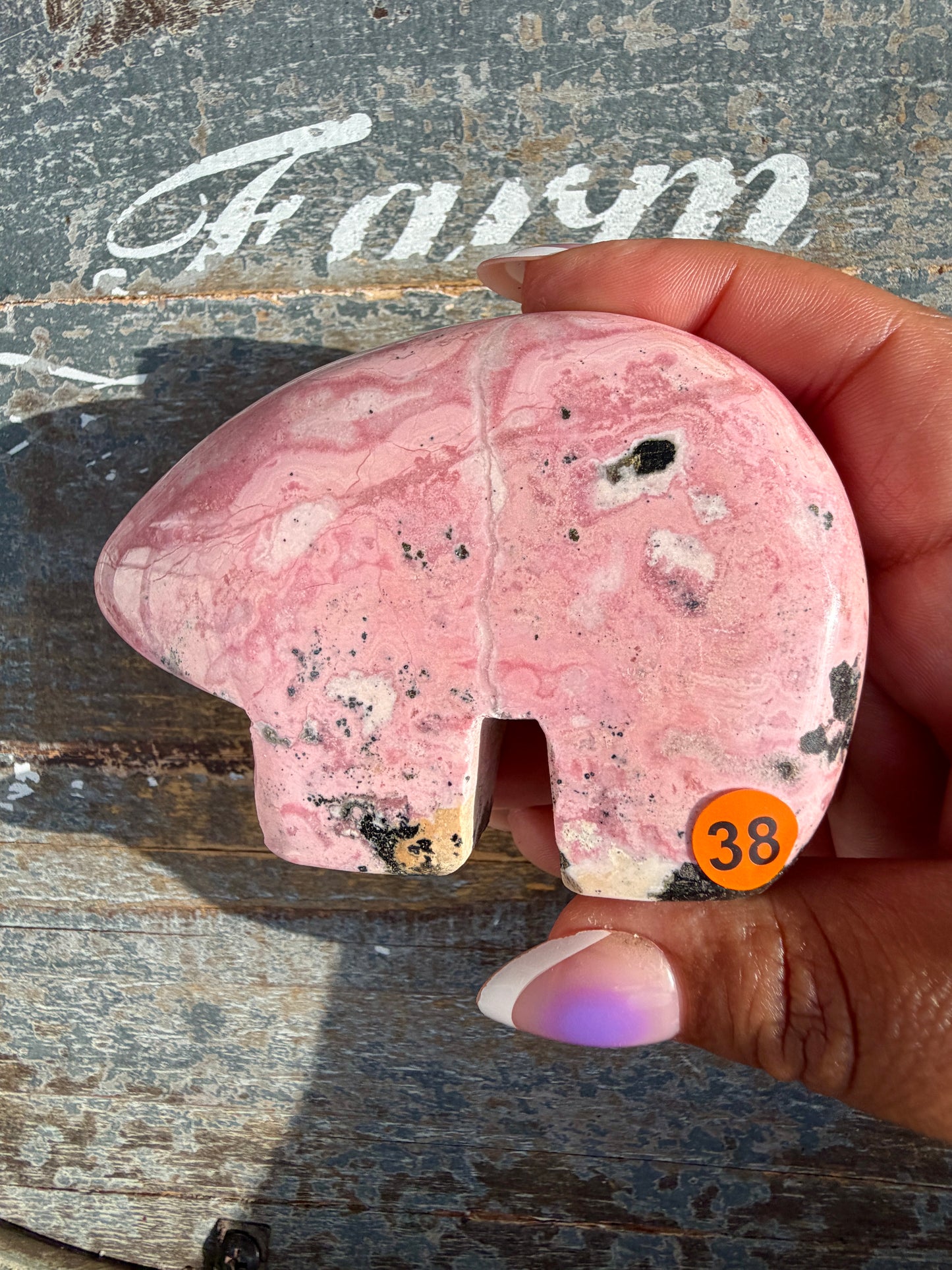 Adorable Pink Rhodonite Bear | Peru | Opt 38