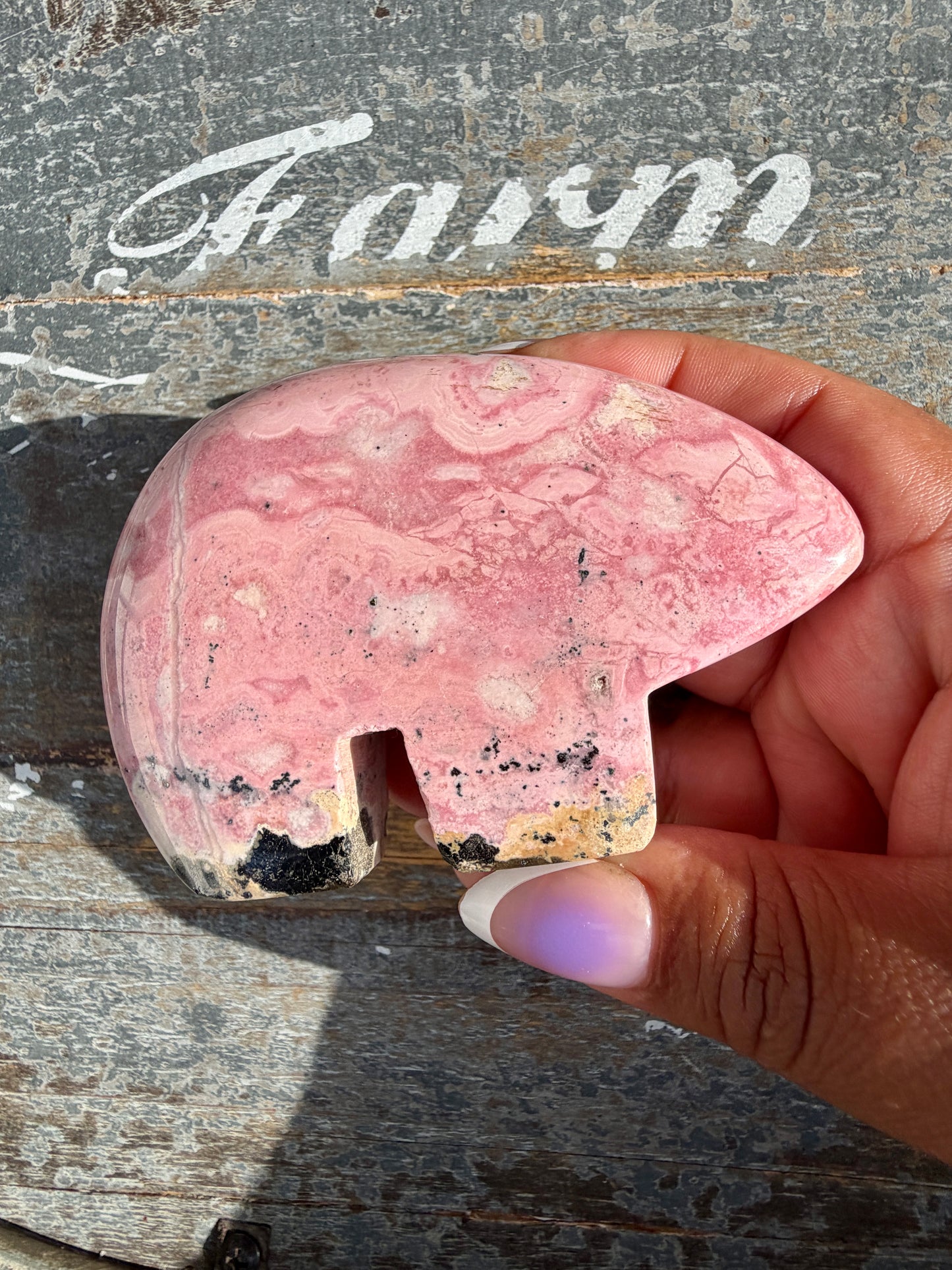 Adorable Pink Rhodonite Bear | Peru | Opt 38
