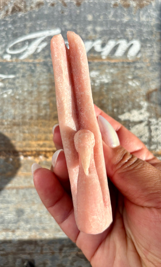 Gorgeous Pink Opal Hand Carved Swan | Opt R