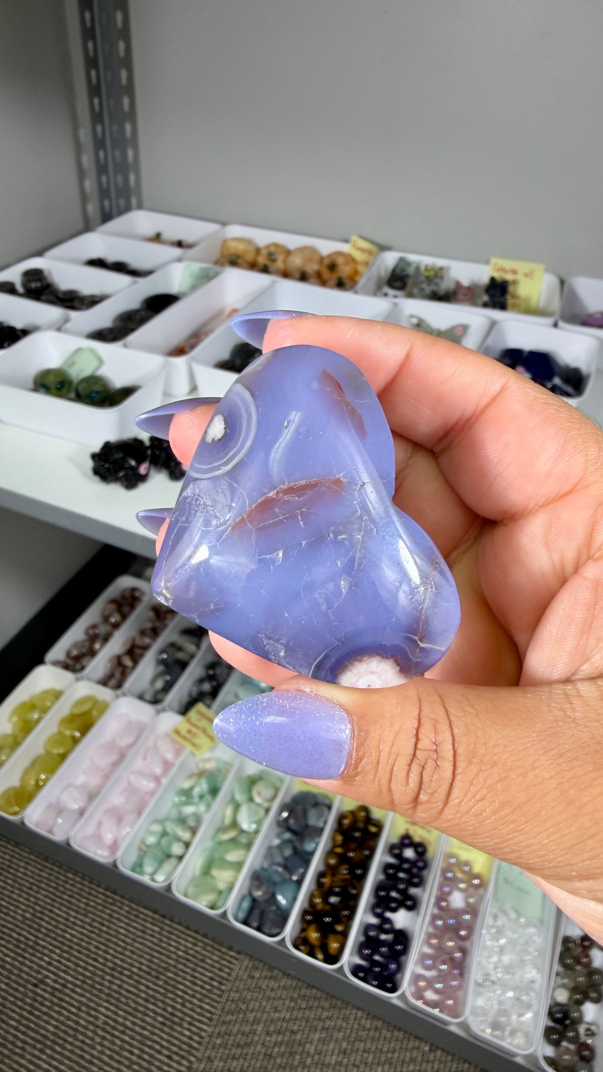 Gorgeous Blue Flower Agate Heart | Opt 50