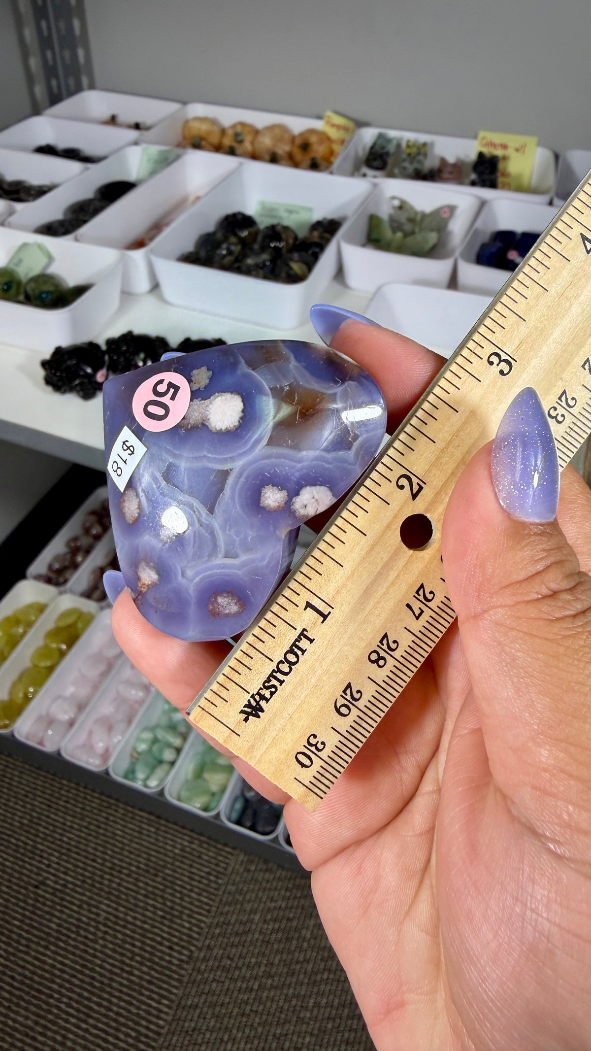 Gorgeous Blue Flower Agate Heart | Opt 50