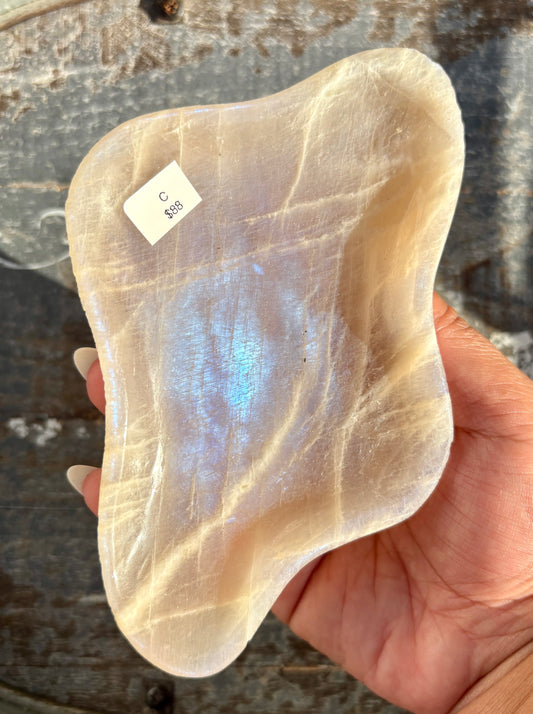 Gorgeous Moonstone Bowl with Blue Flash | Opt C