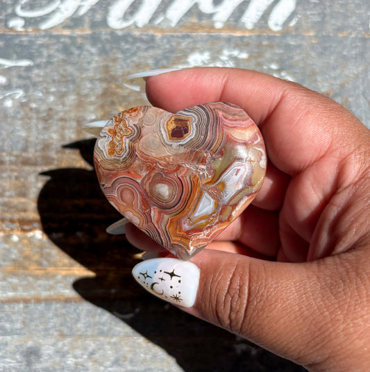Gorgeous High Quality Crazy Lace Agate Heart from Mexico | I
