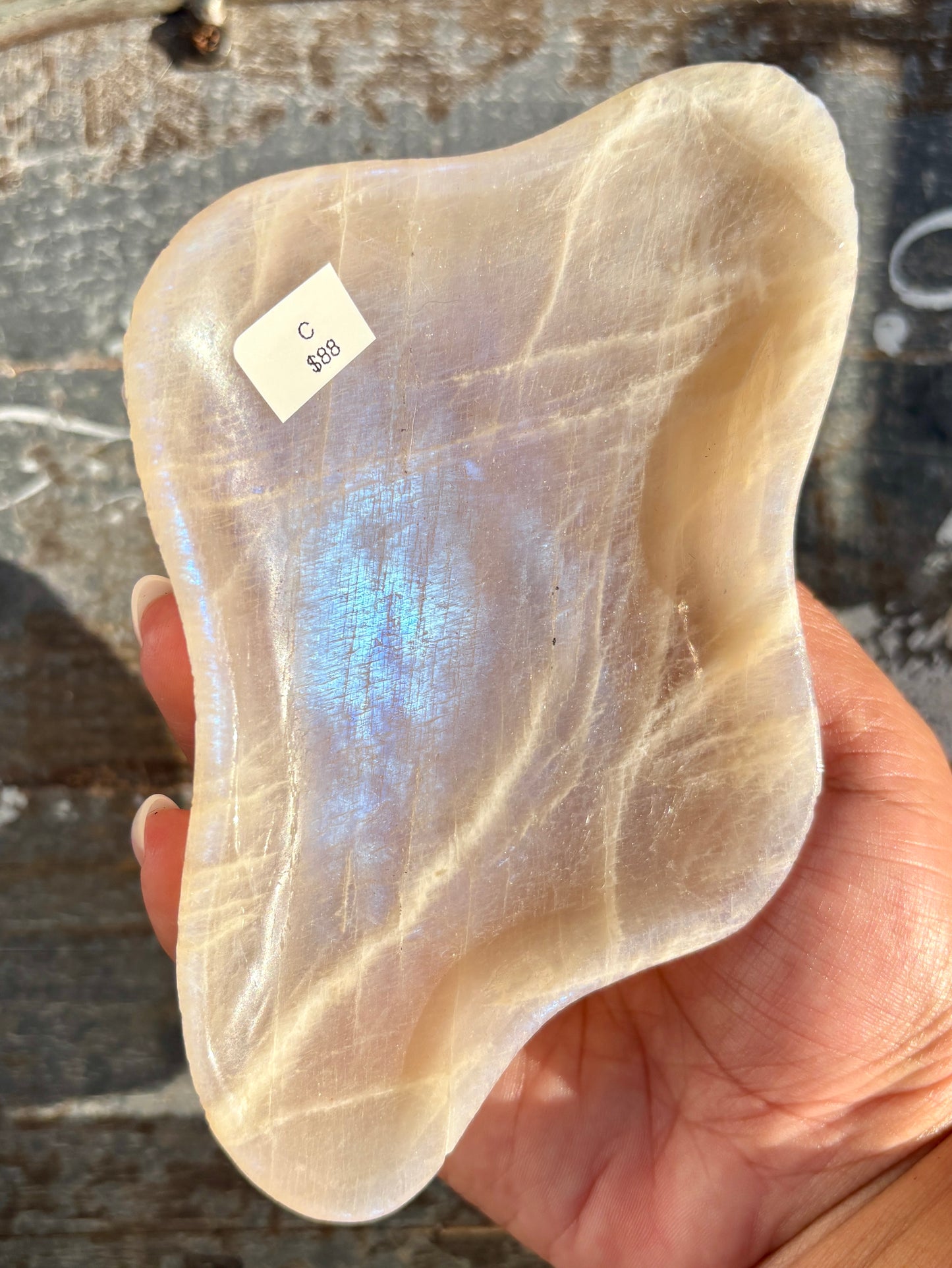 Gorgeous Moonstone Bowl with Blue Flash | Opt C
