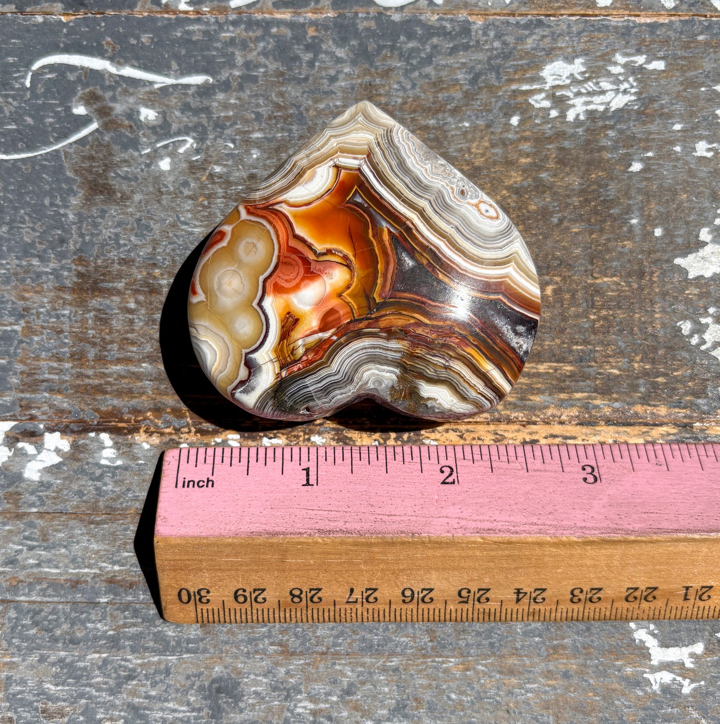 Gorgeous High Quality Crazy Lace Agate Heart from Mexico | K