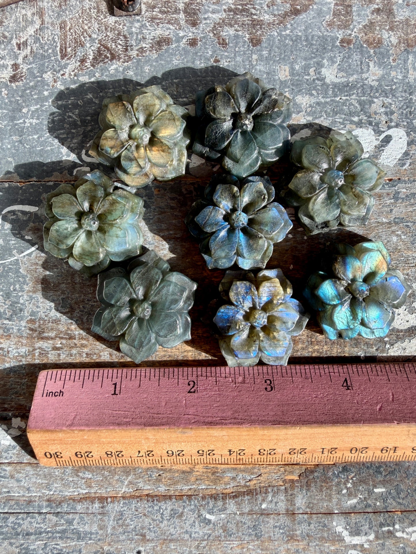 One (1) Gorgeous Labradorite Double Flower