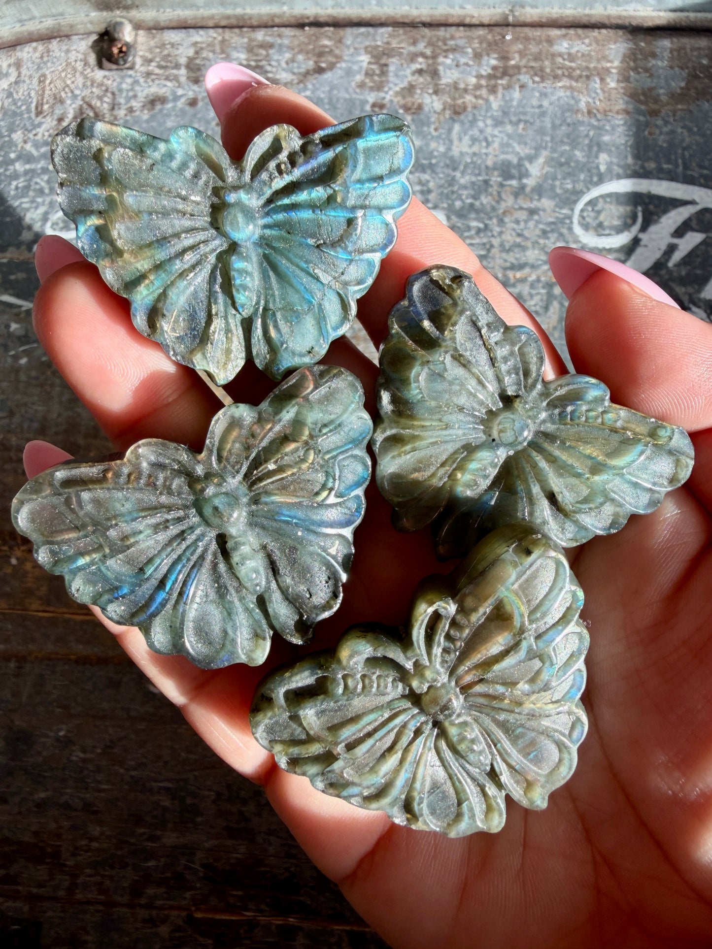 One (1) Gorgeous Labradorite Butterfly