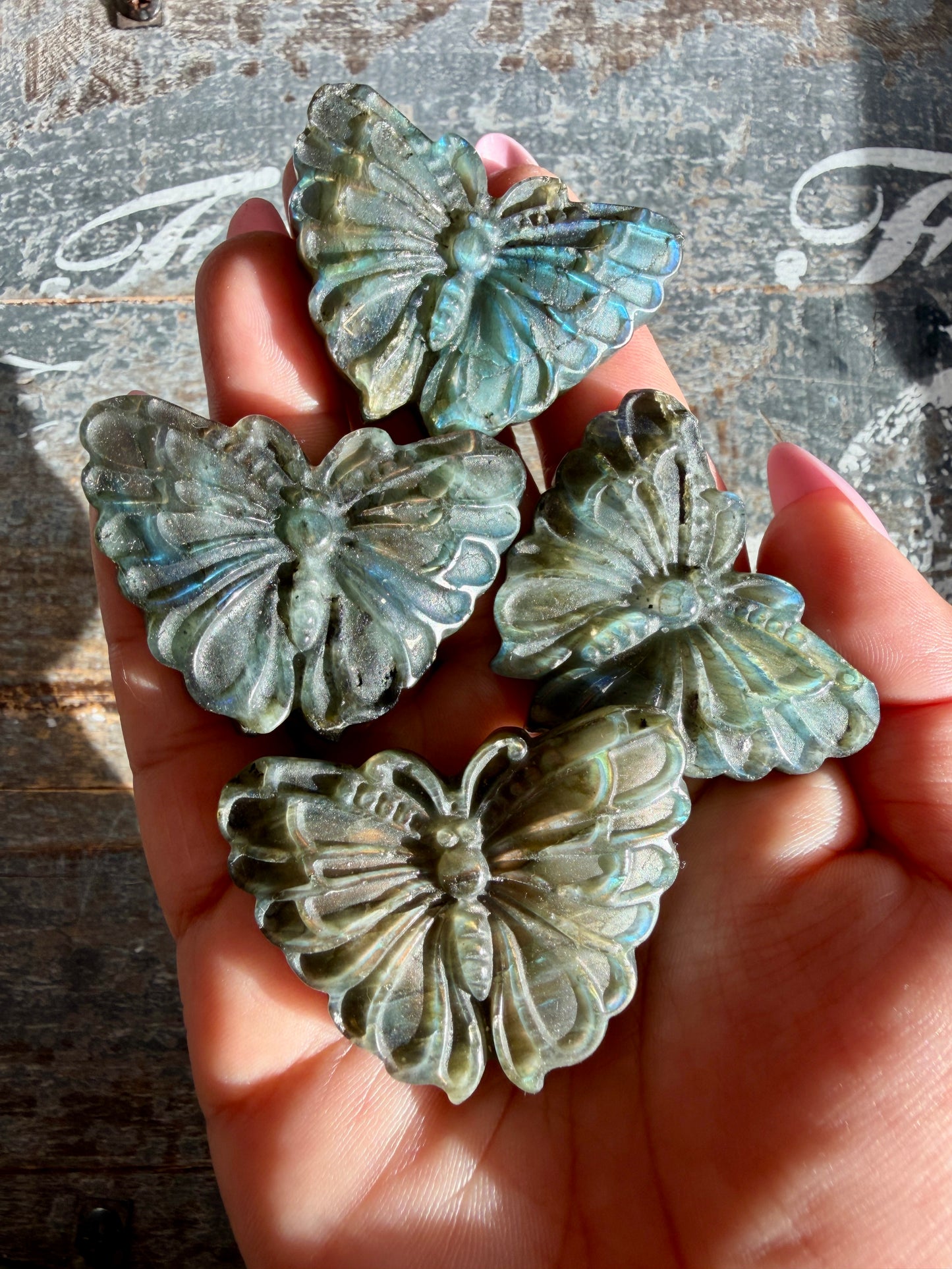 One (1) Gorgeous Labradorite Butterfly