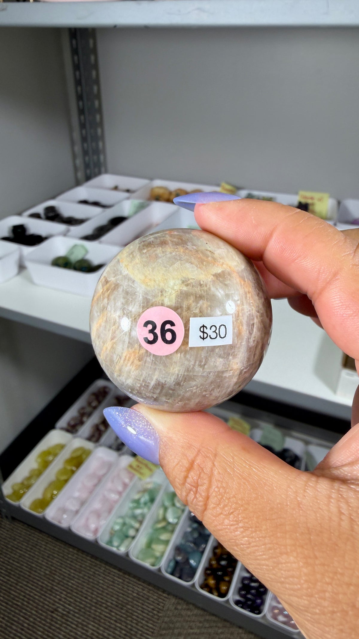 Gorgeous Blue Flash Moonstone Sphere | Opt 36