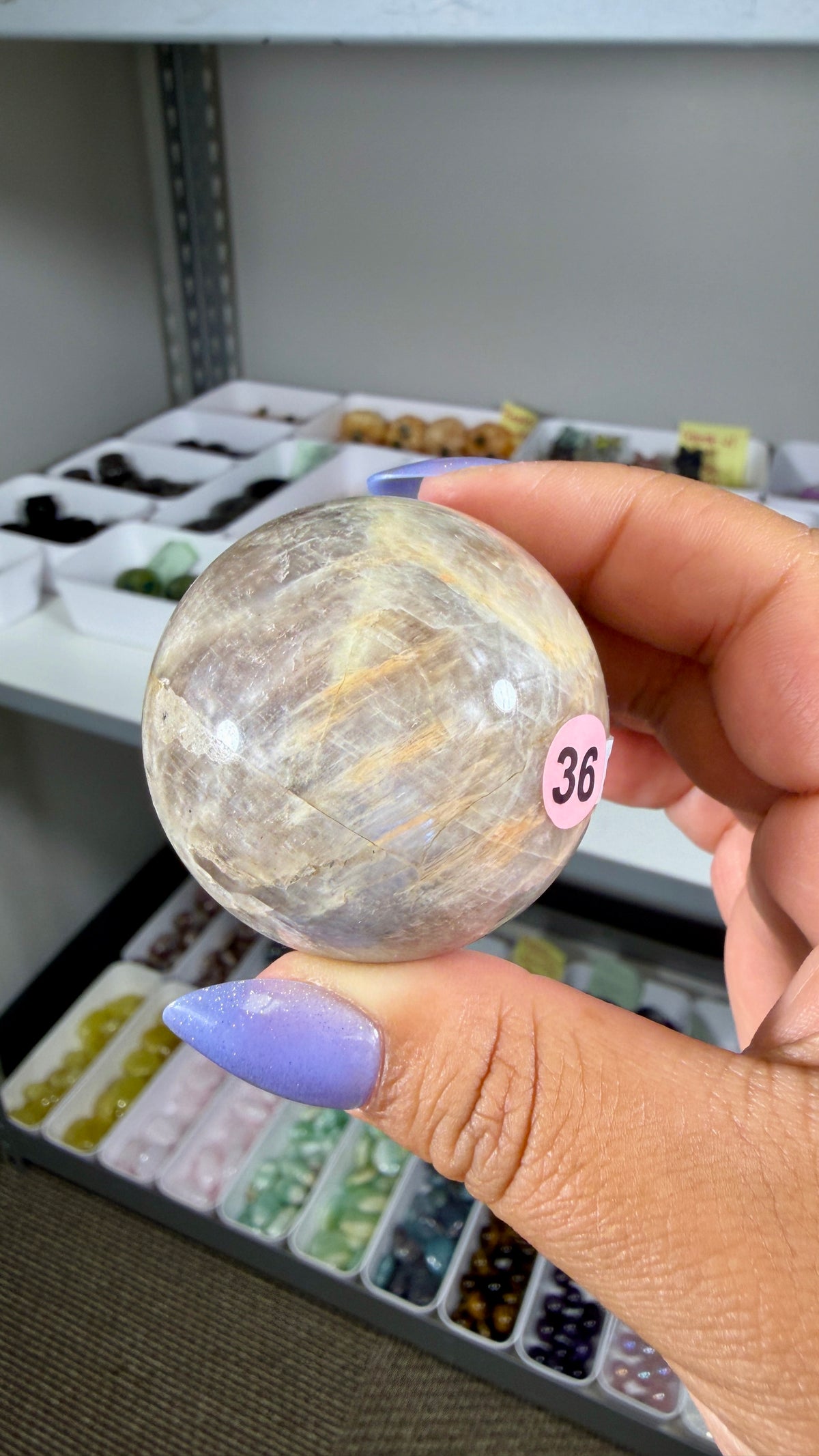 Gorgeous Blue Flash Moonstone Sphere | Opt 36