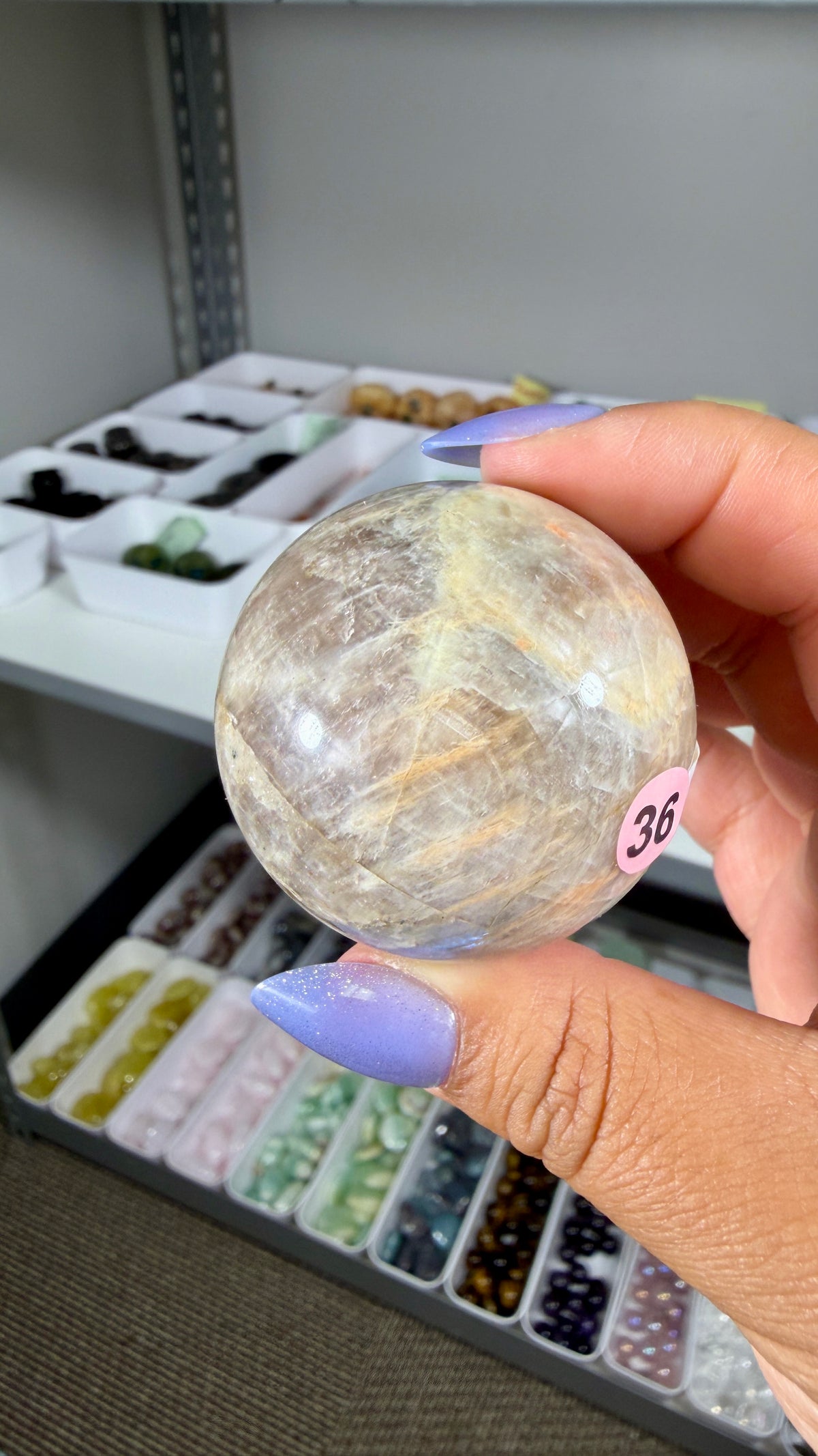 Gorgeous Blue Flash Moonstone Sphere | Opt 36
