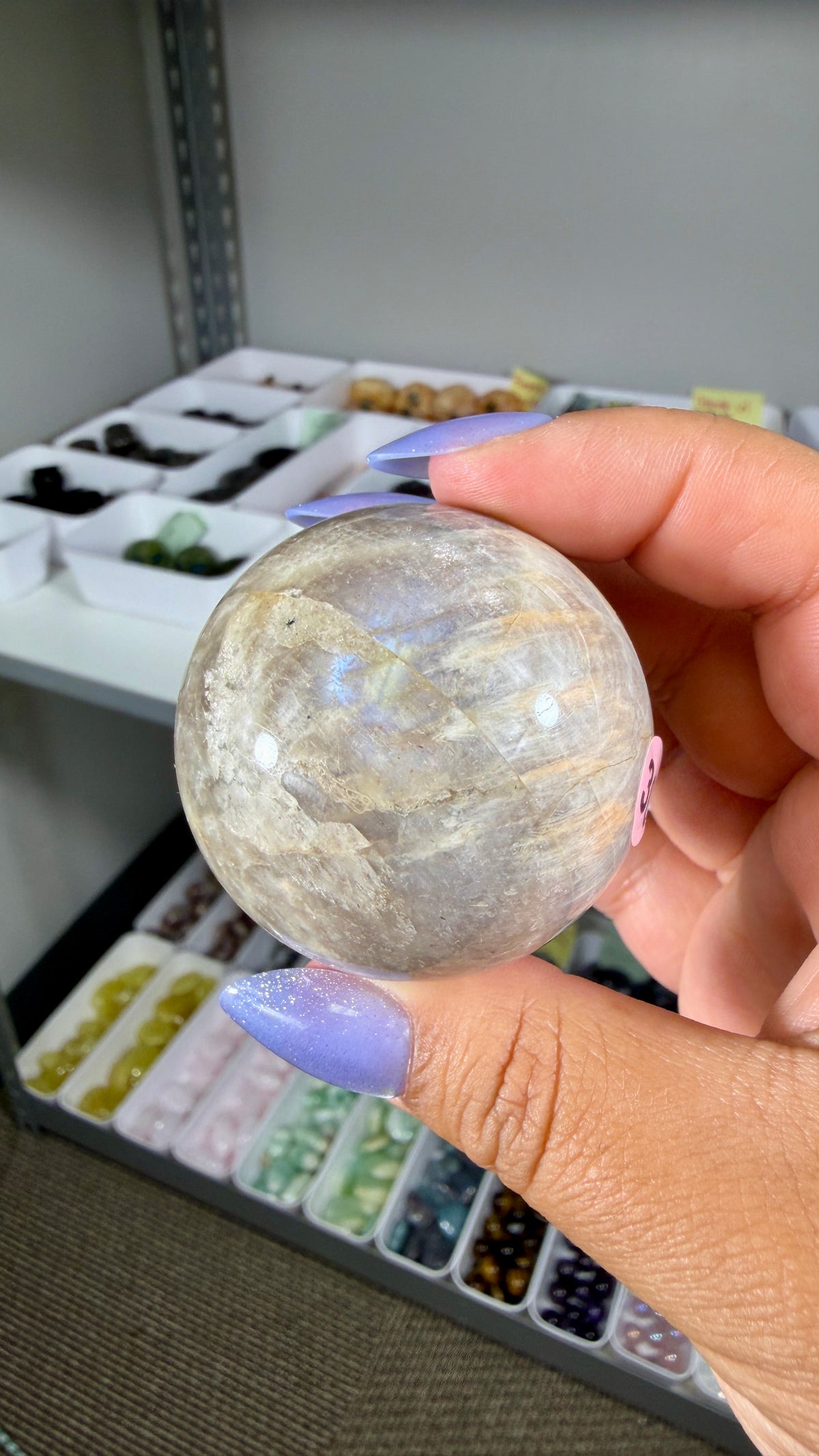 Gorgeous Blue Flash Moonstone Sphere | Opt 36