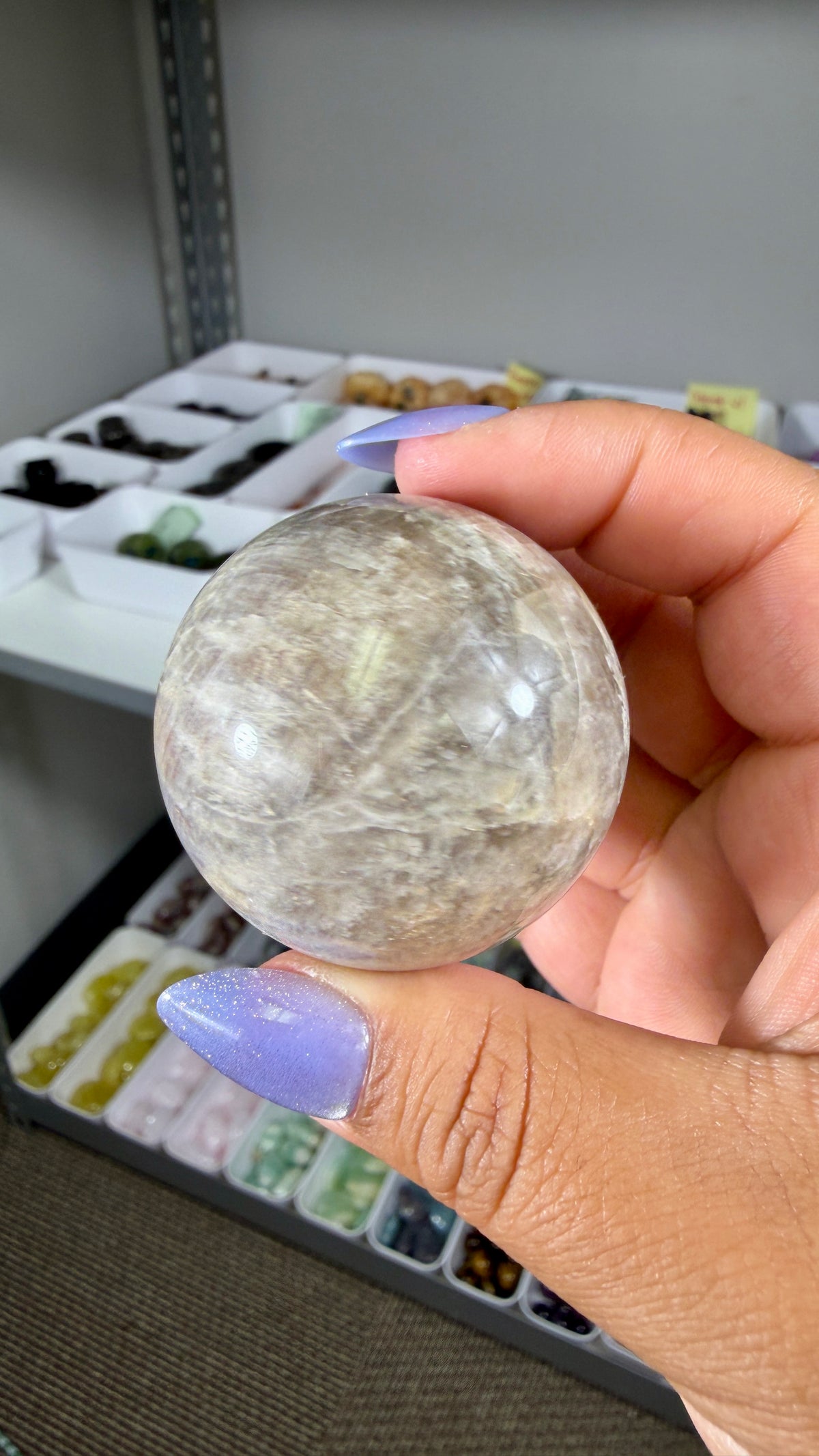 Gorgeous Blue Flash Moonstone Sphere | Opt 36