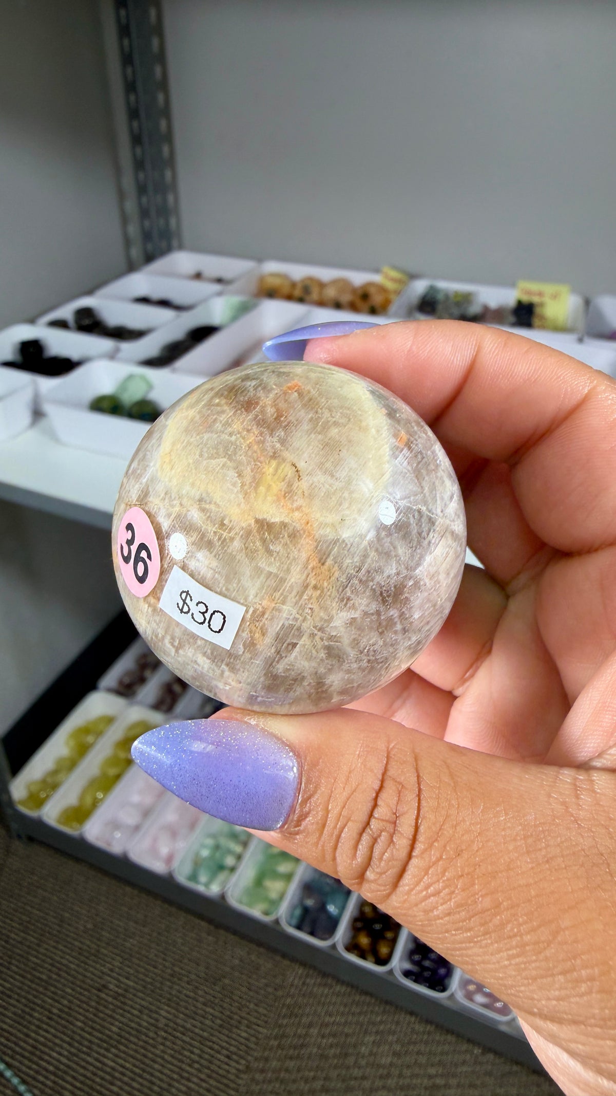 Gorgeous Blue Flash Moonstone Sphere | Opt 36