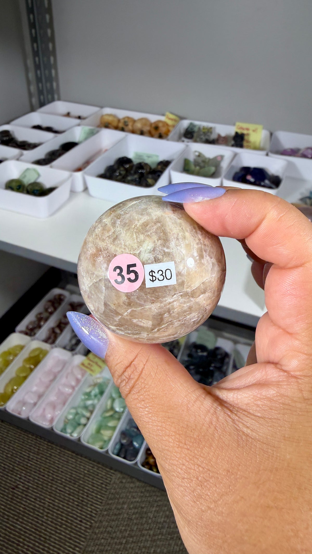 Gorgeous Blue Flash Moonstone Sphere | Opt 35