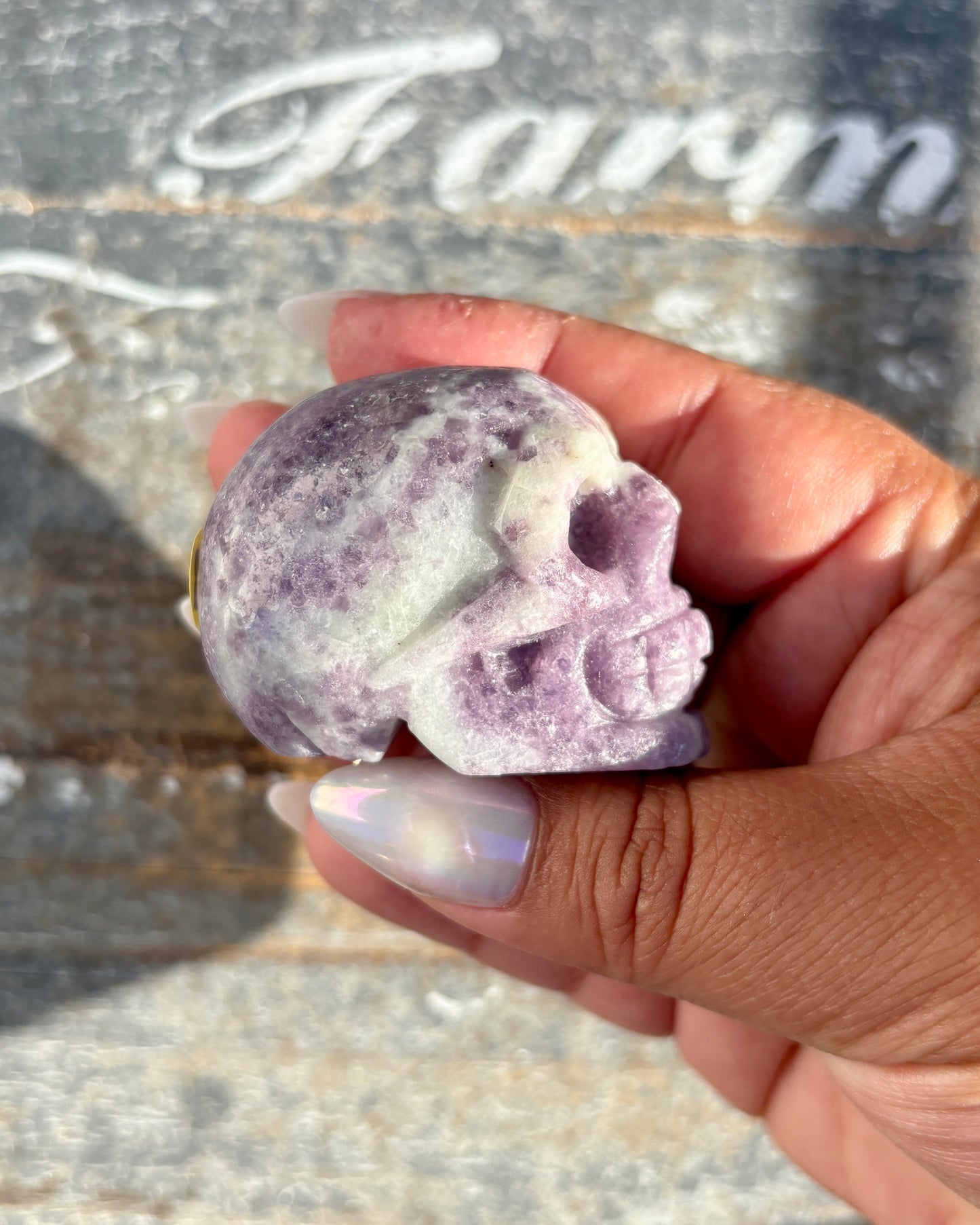 Lepidolite Skull | Opt R