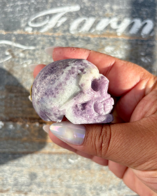 Lepidolite Skull | Opt R
