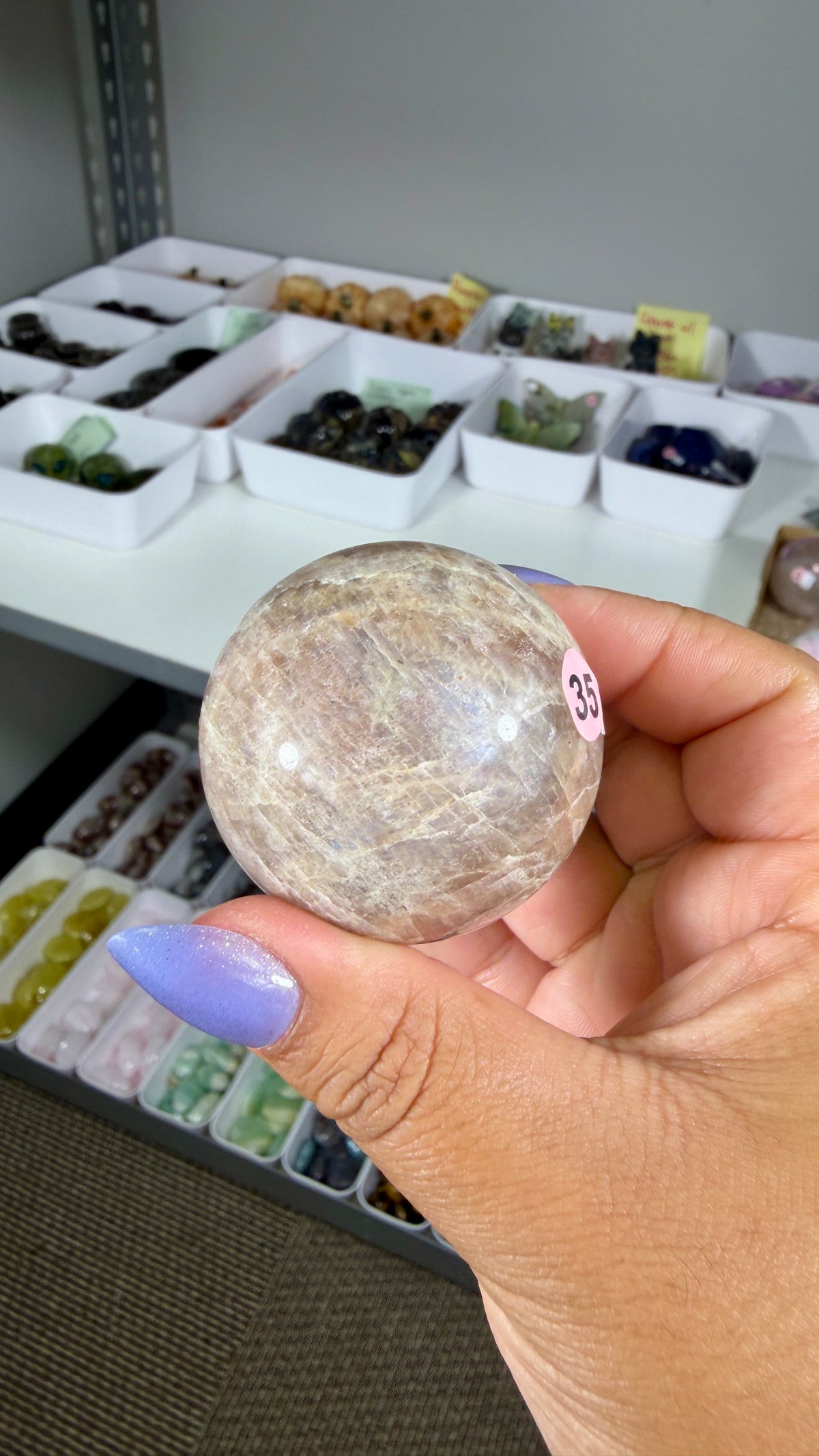 Gorgeous Blue Flash Moonstone Sphere | Opt 35