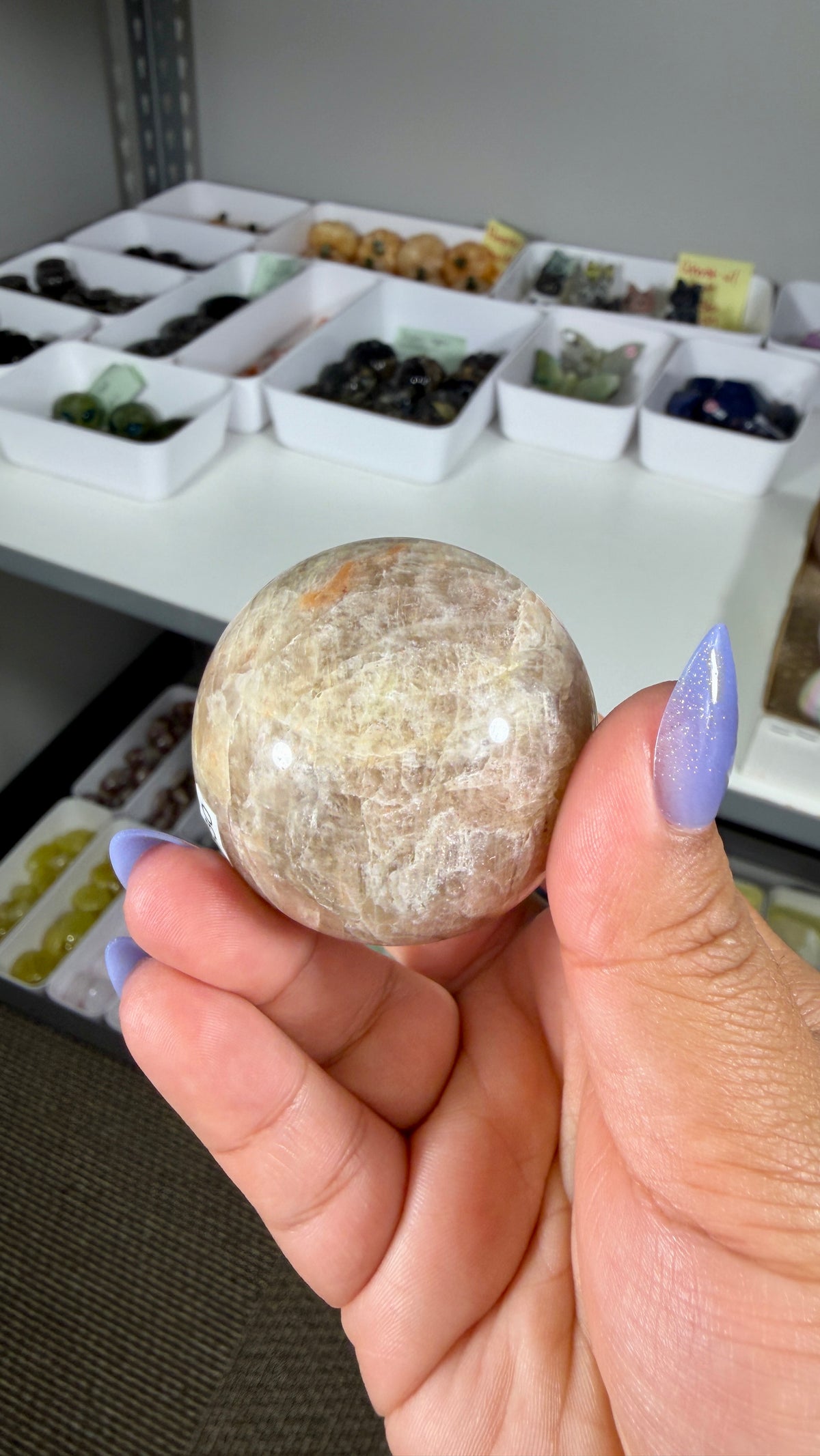 Gorgeous Blue Flash Moonstone Sphere | Opt 35