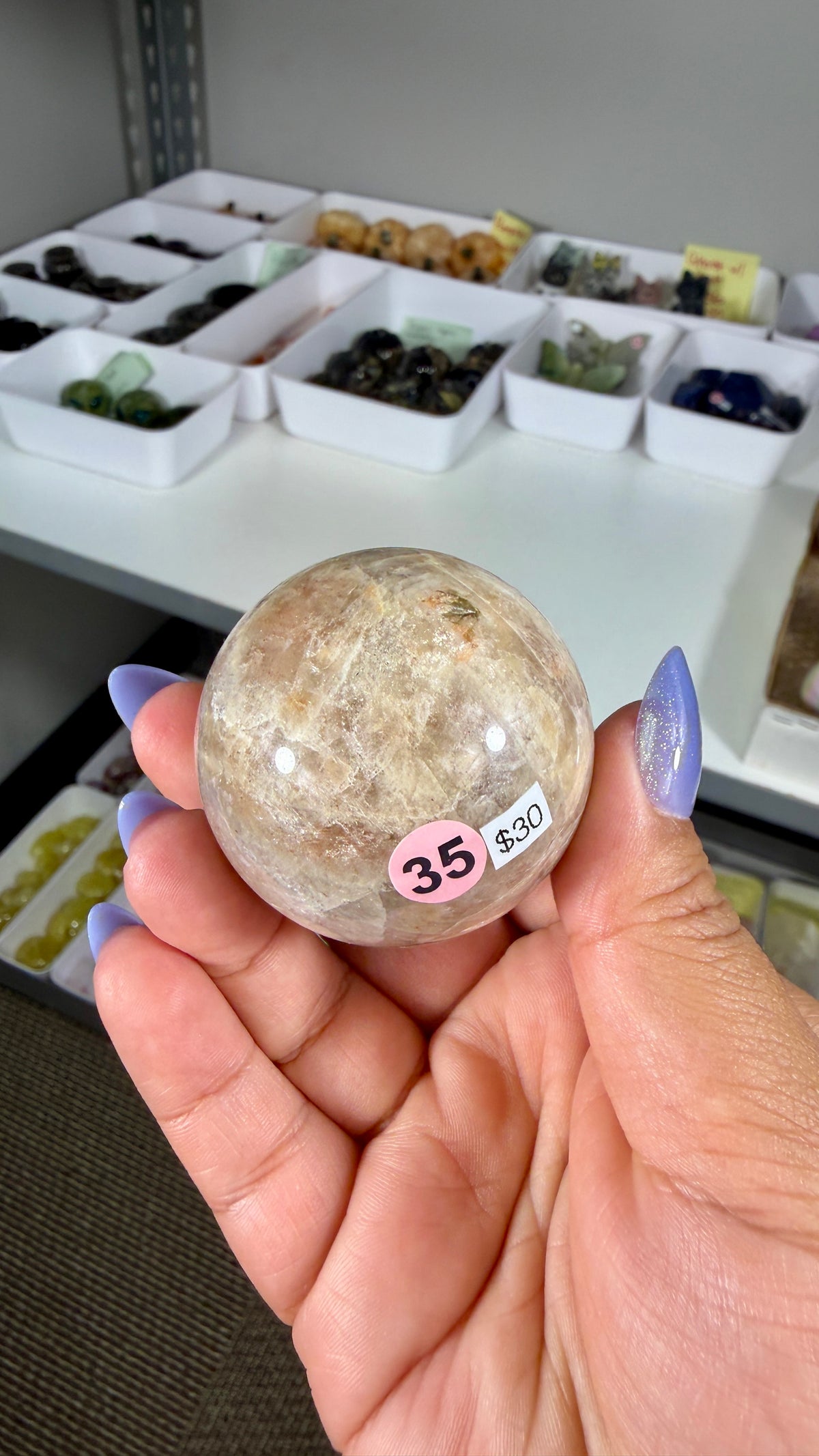 Gorgeous Blue Flash Moonstone Sphere | Opt 35