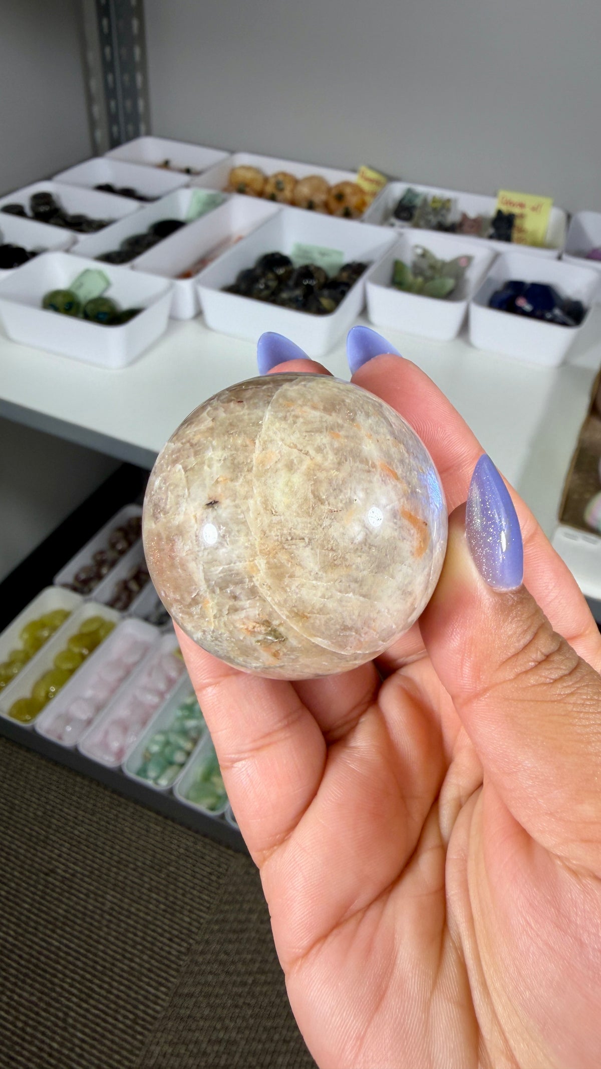 Gorgeous Blue Flash Moonstone Sphere | Opt 35