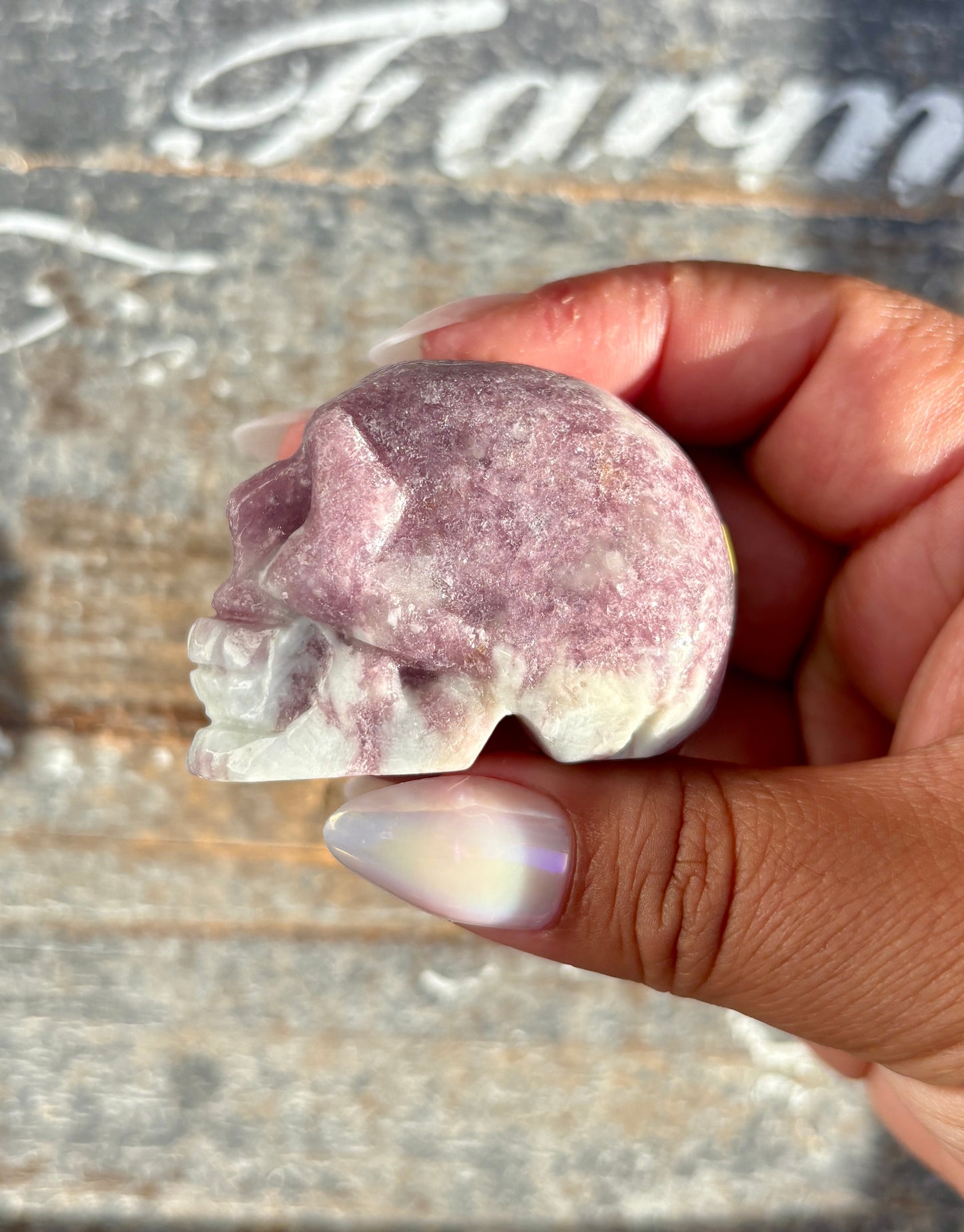 Lepidolite Skull | Opt P