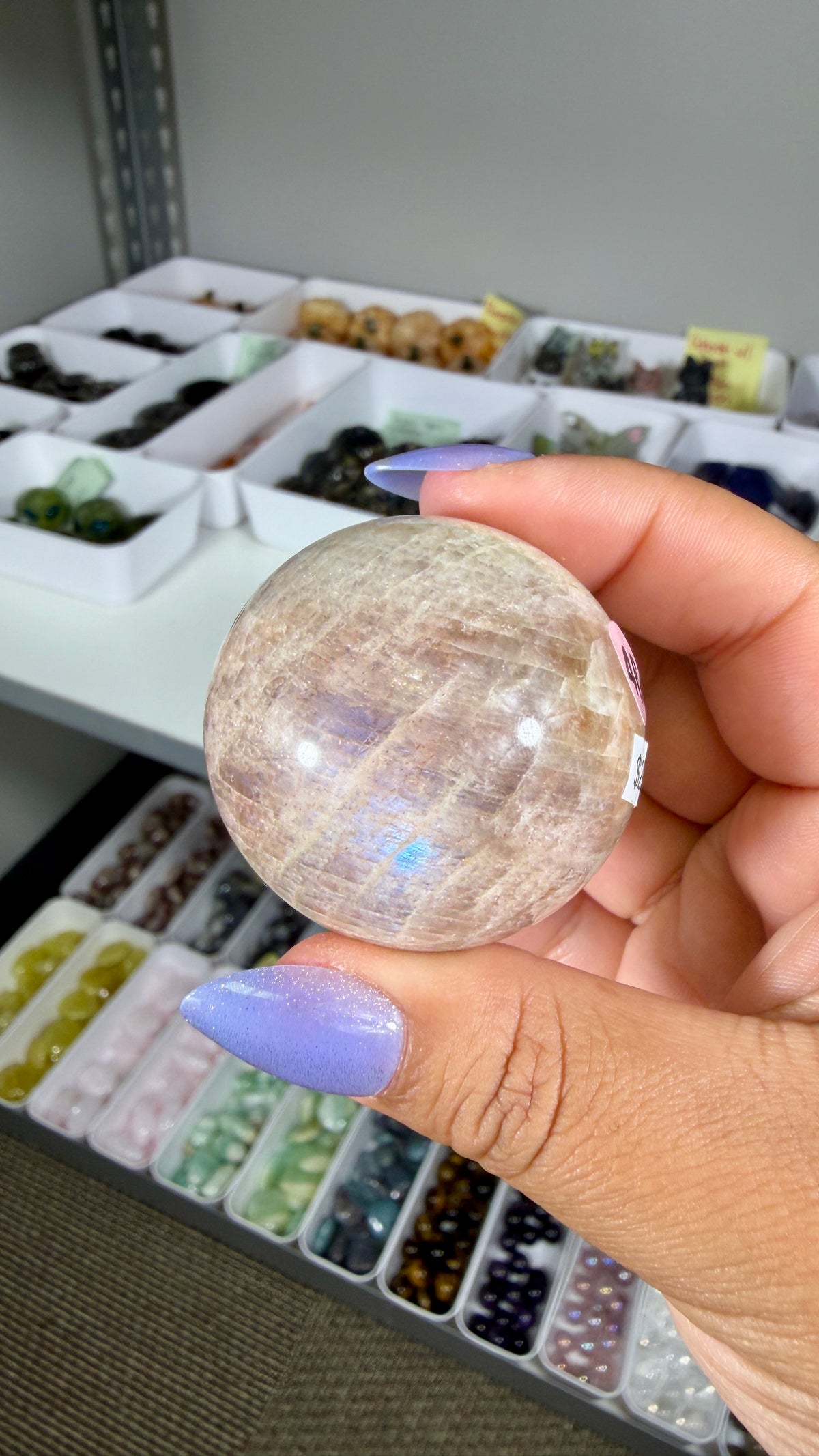 Gorgeous Blue Flash Moonstone Sphere | Opt 46