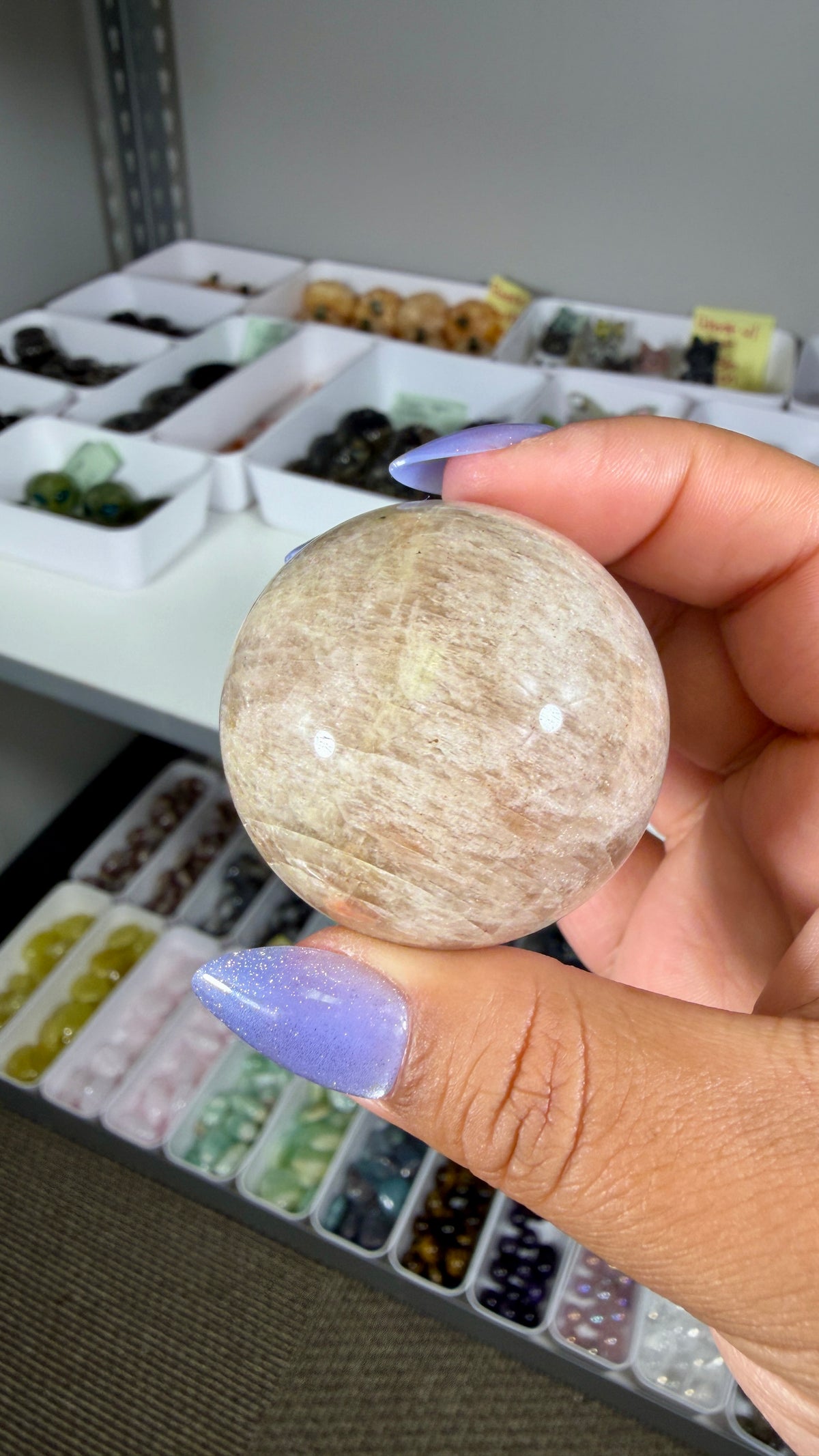 Gorgeous Blue Flash Moonstone Sphere | Opt 46