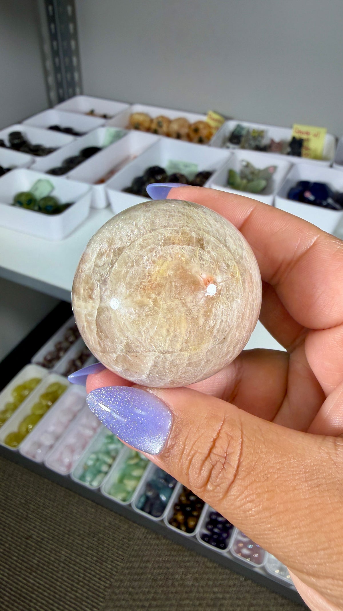 Gorgeous Blue Flash Moonstone Sphere | Opt 46
