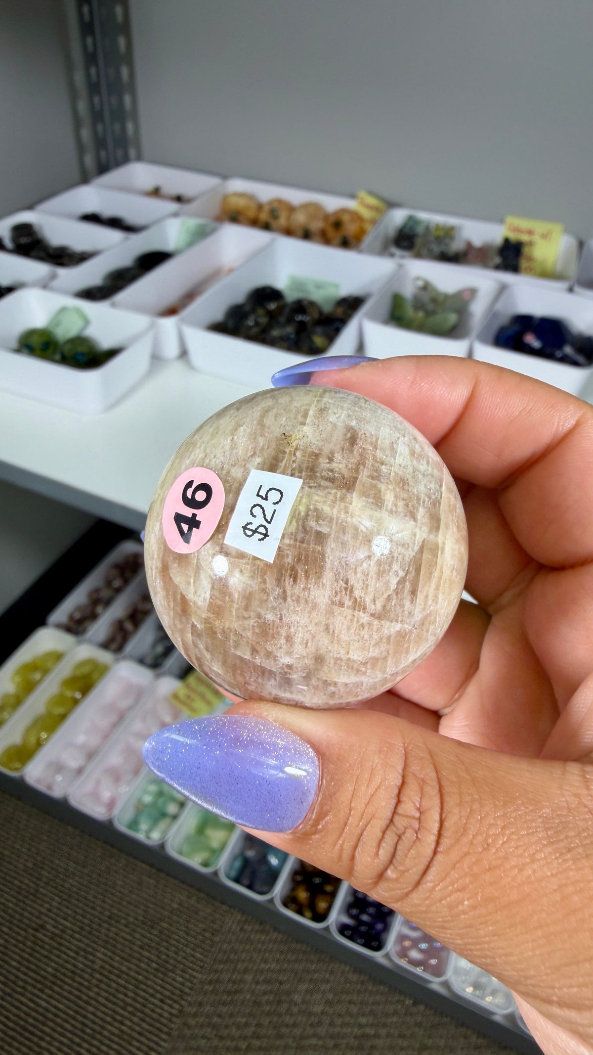 Gorgeous Blue Flash Moonstone Sphere | Opt 46
