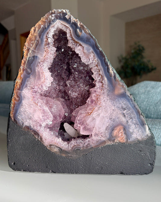 Gorgeous Amethyst Cathedral with Calcite from Brazil