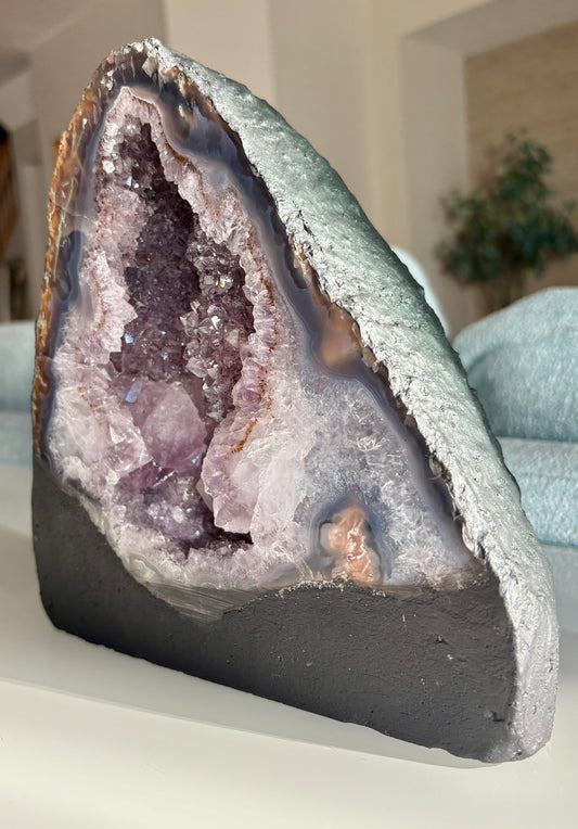 Gorgeous Amethyst Cathedral with Calcite from Brazil