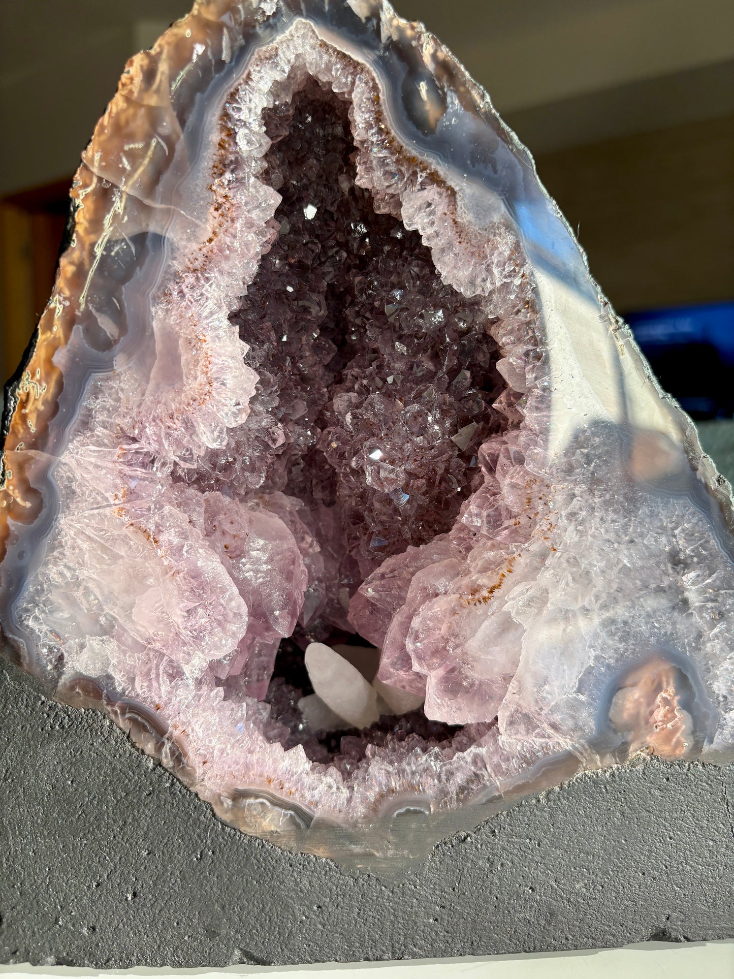 Gorgeous Amethyst Cathedral with Calcite from Brazil