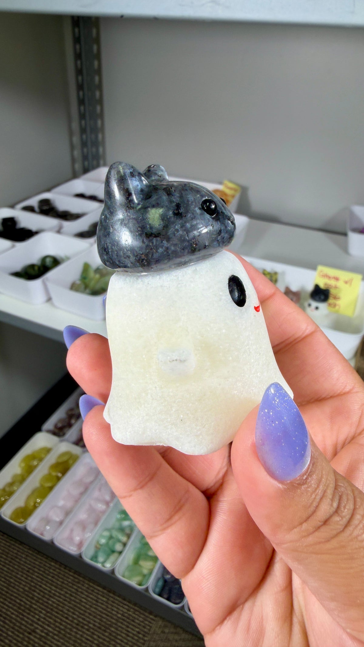 Adorable Ghost with Larvikite Kitty | Opt 9