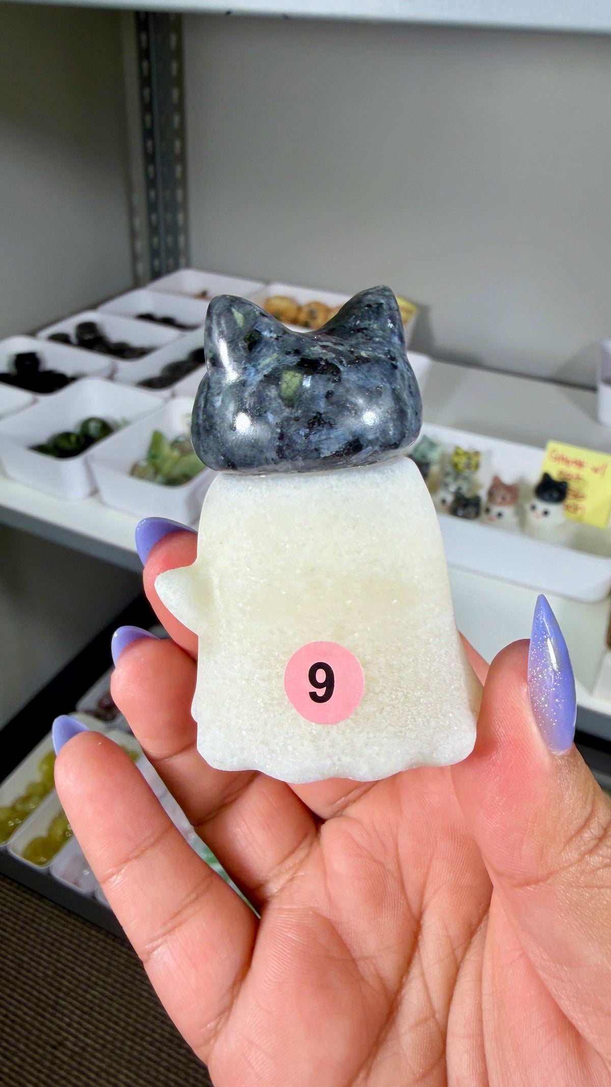 Adorable Ghost with Larvikite Kitty | Opt 9
