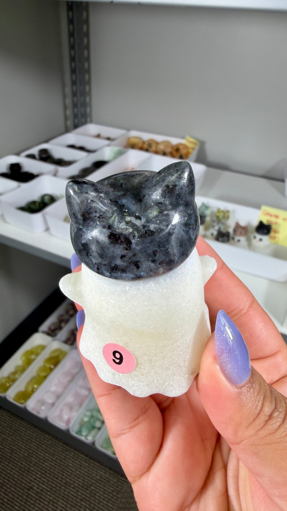 Adorable Ghost with Larvikite Kitty | Opt 9
