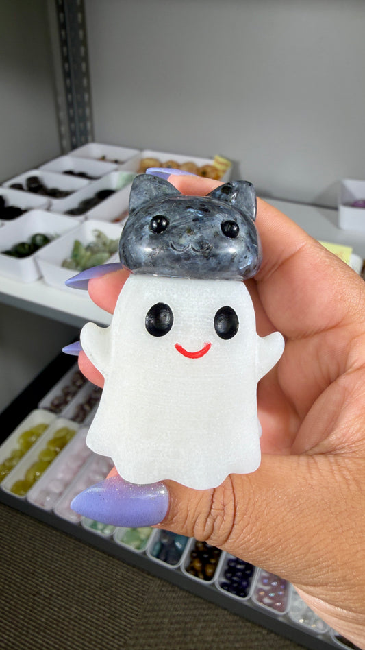 Adorable Ghost with Larvikite Kitty | Opt 4