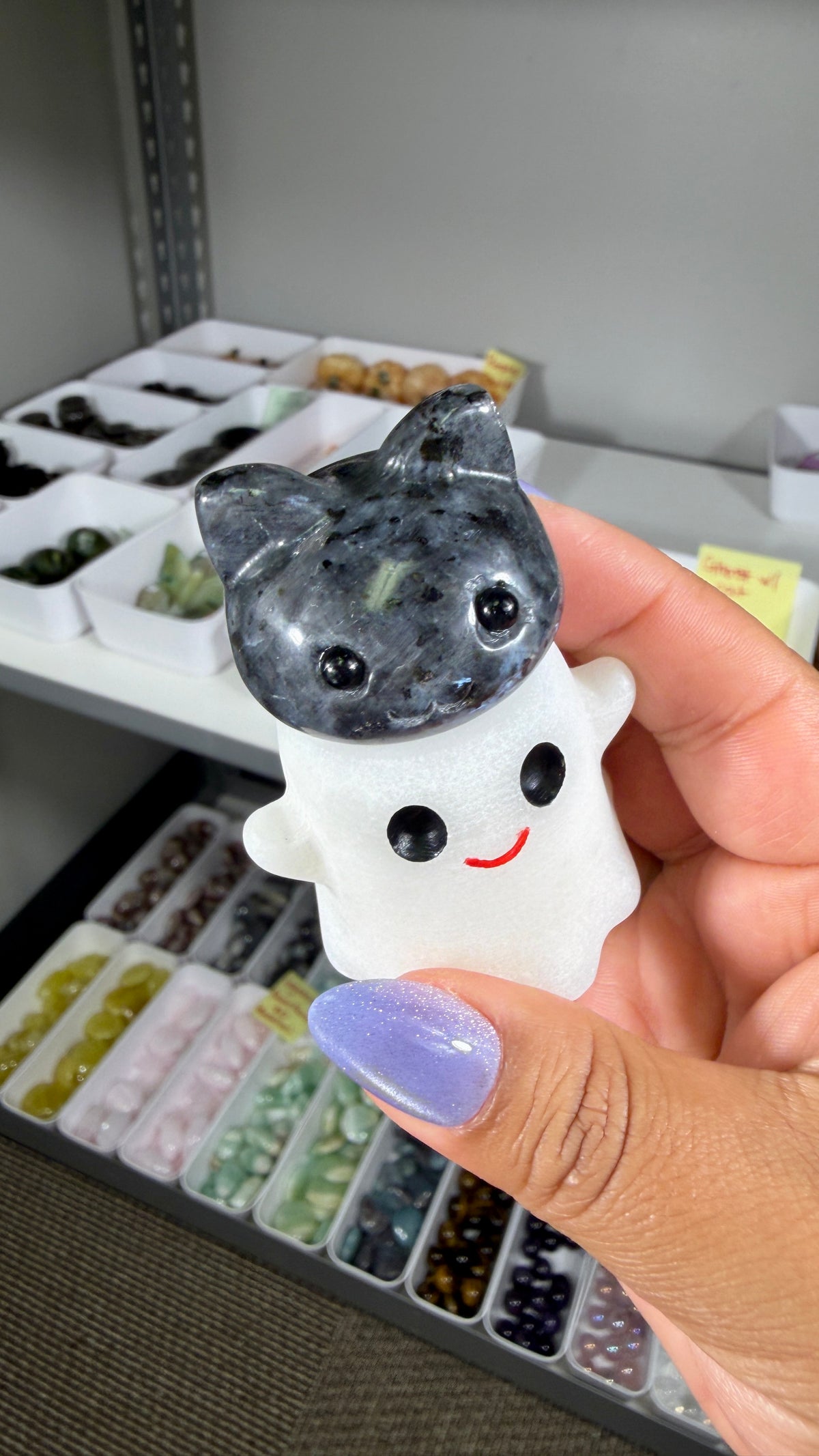 Adorable Ghost with Larvikite Kitty | Opt 4