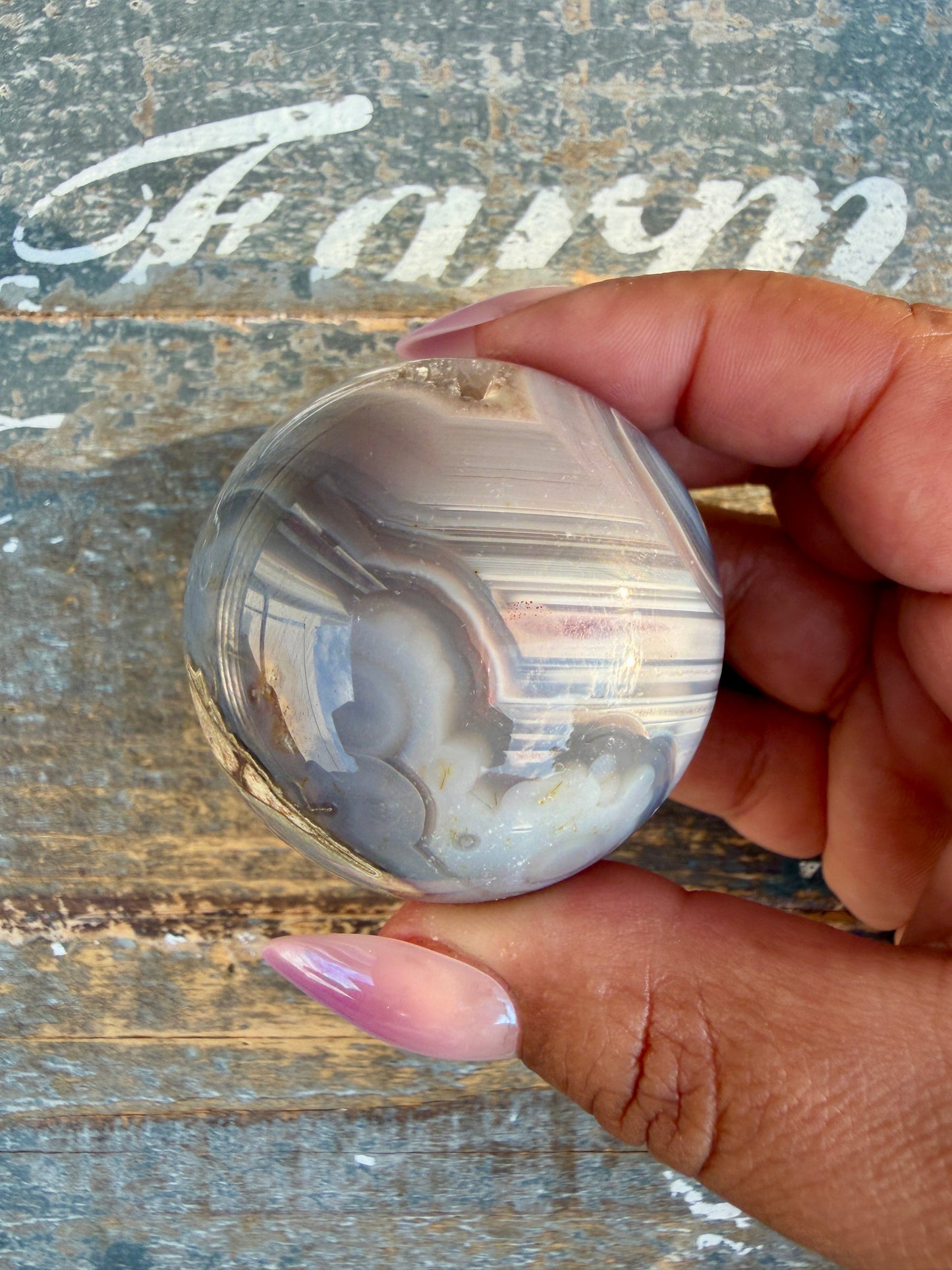 Gorgeous Swazi Agate Sphere (DRUZY) | Opt 64