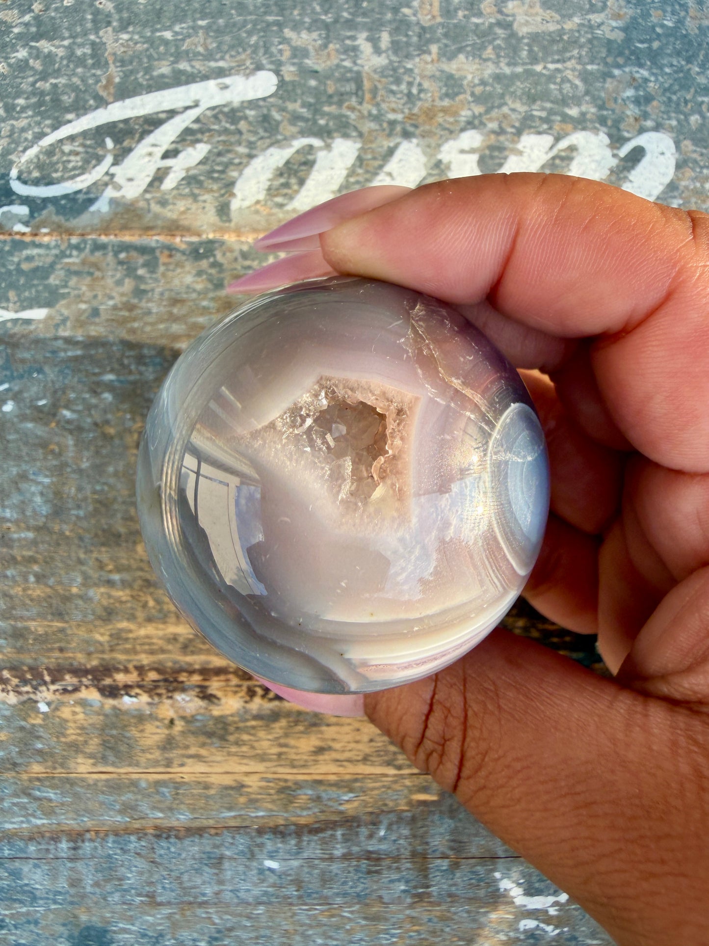 Gorgeous Swazi Agate Sphere (DRUZY) | Opt 64