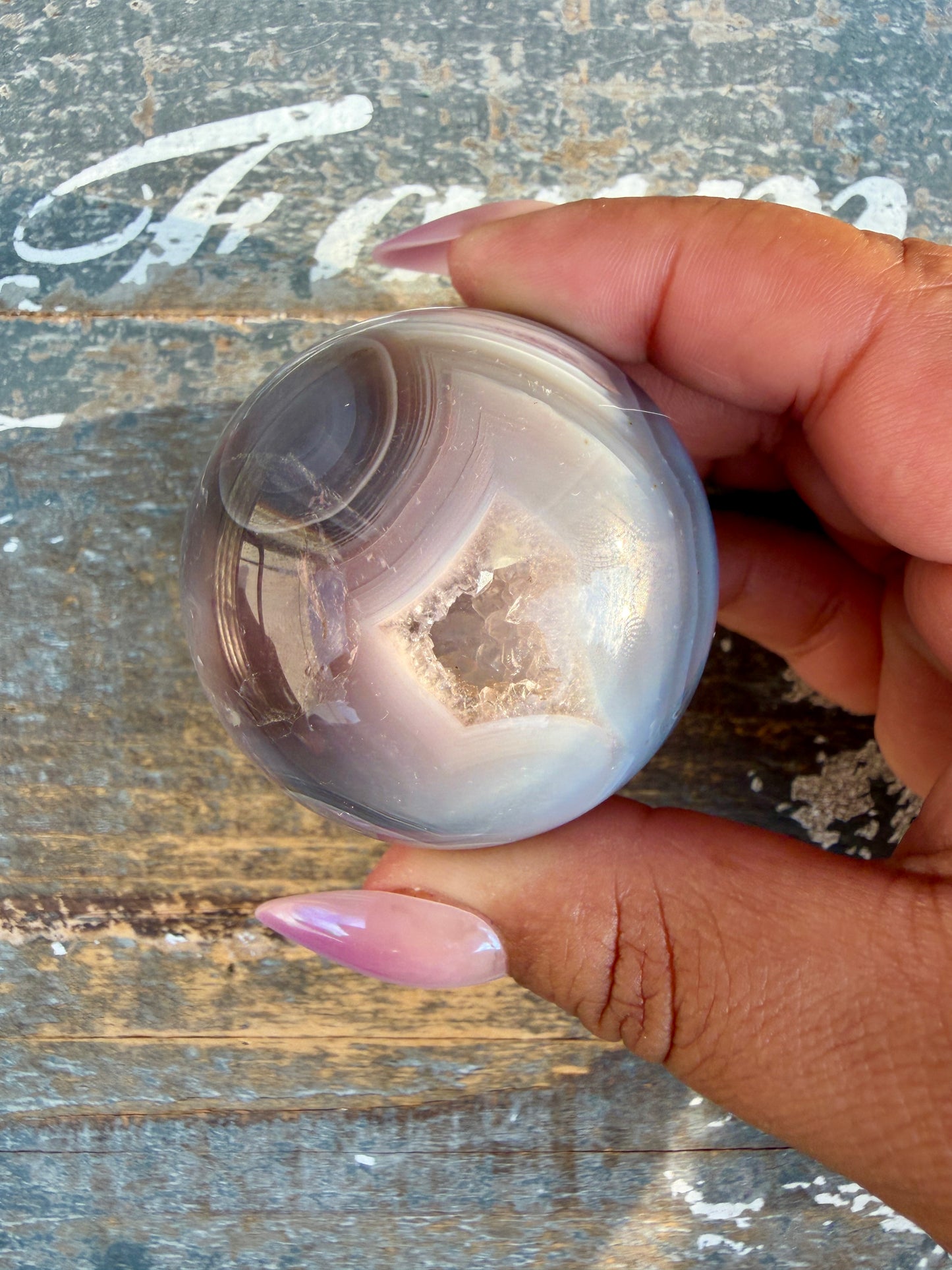Gorgeous Swazi Agate Sphere (DRUZY) | Opt 64