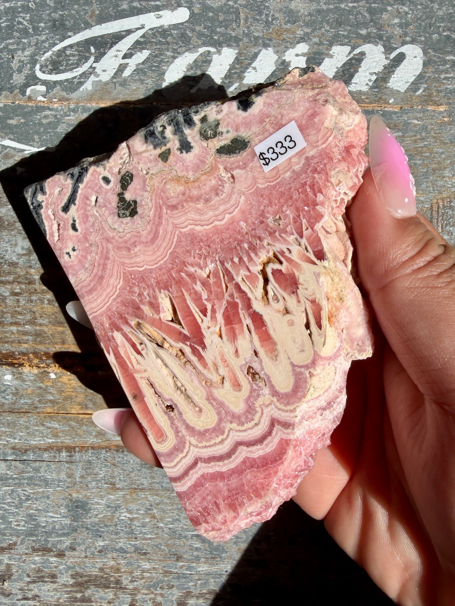 Gorgeous High Quality Rhodochrosite Slab from Argentina