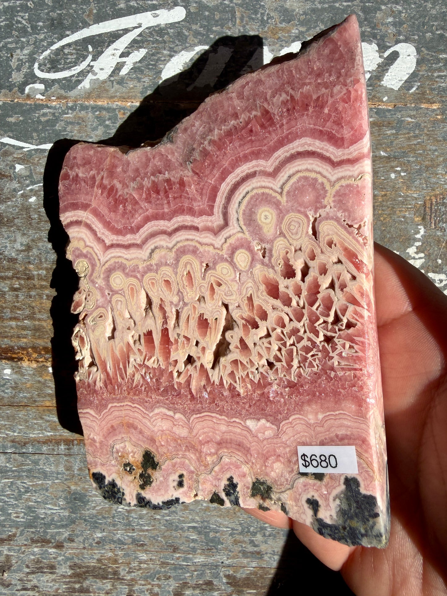 Gorgeous High Quality Rhodochrosite Slab from Argentina
