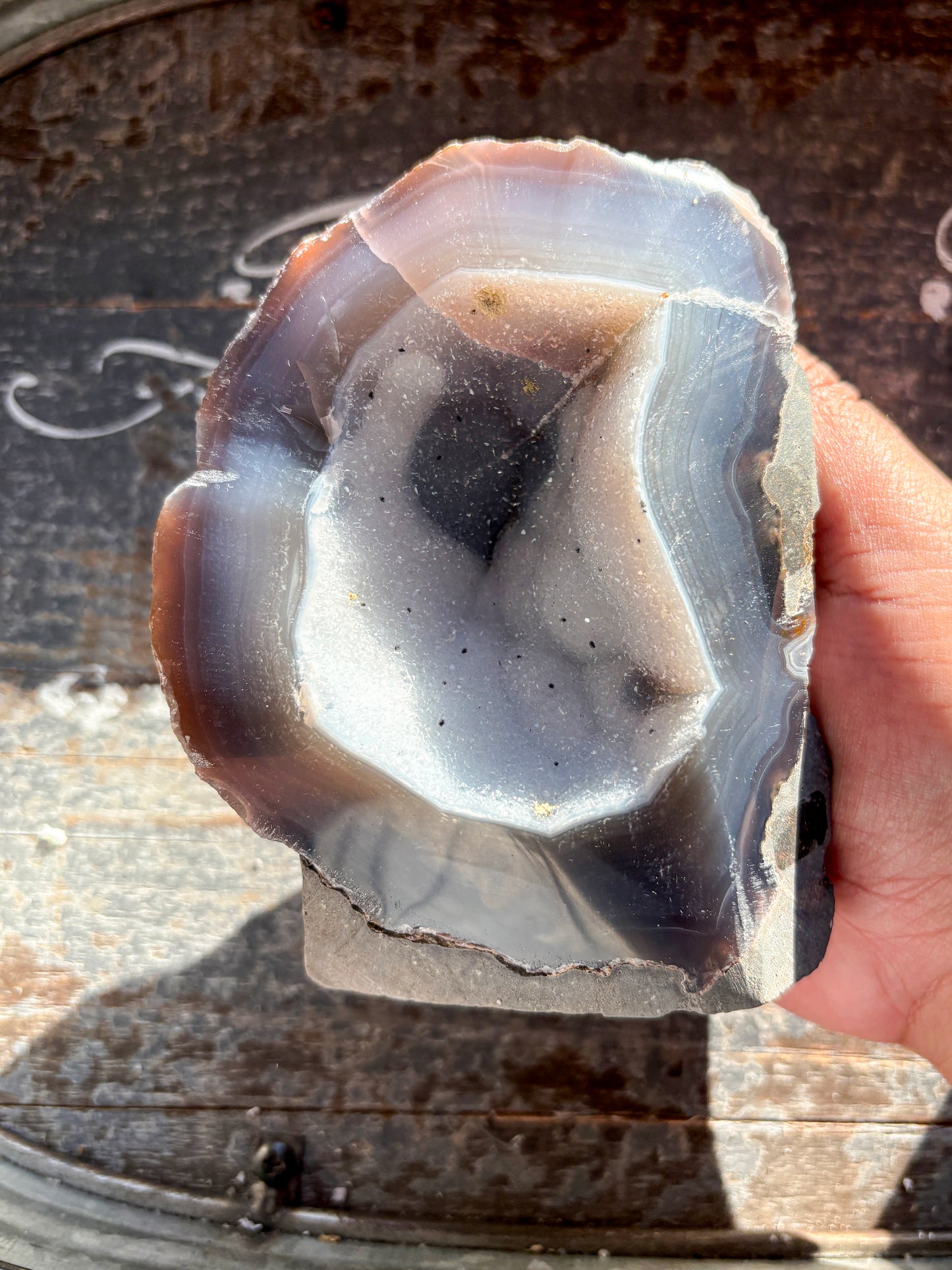 Gorgeous Agate with Druzy Freeform from Brazil