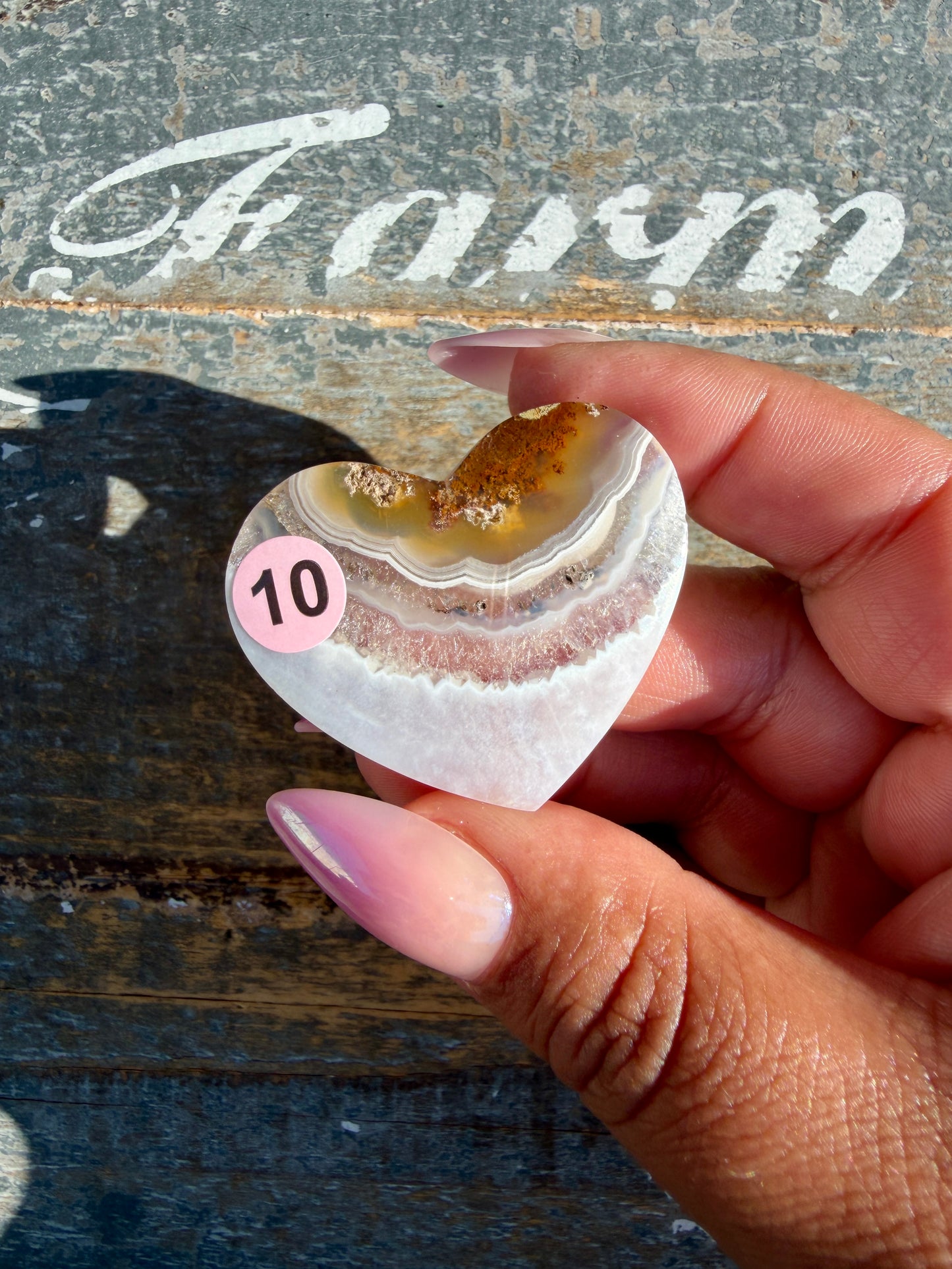 Gorgeous Indonesia Moss Agate Small Heart (Flat Back) | Opt 10 | Size - 1.5"