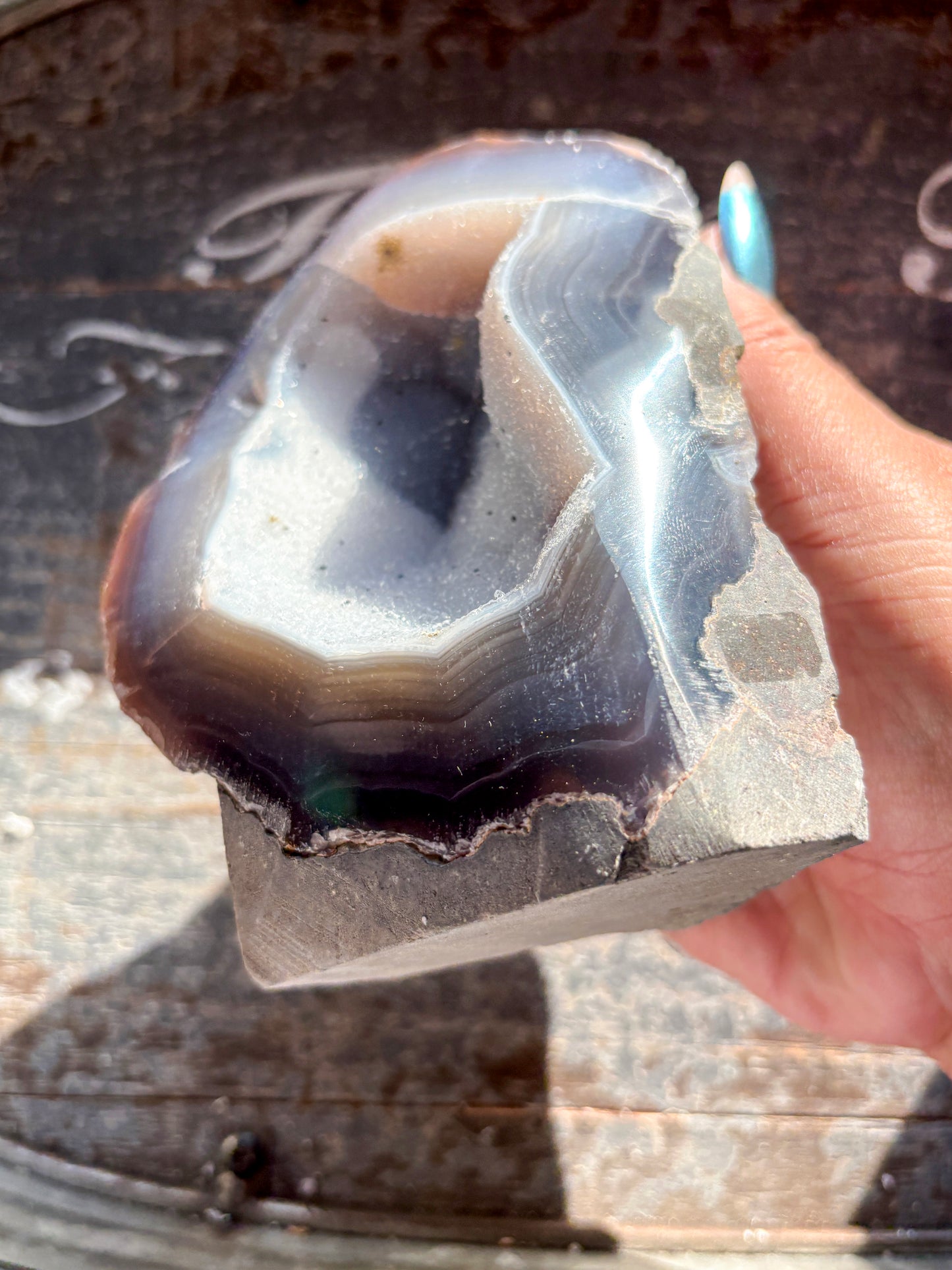 Gorgeous Agate with Druzy Freeform from Brazil